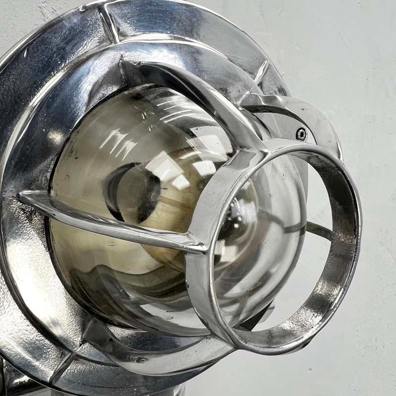 Late 20th Century Japanese Aluminium Flame Proof Ceiling/Wall Light Glass Dome For Sale 7