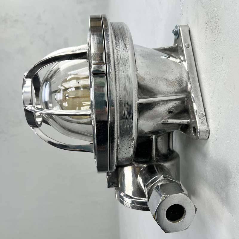 Late 20th Century Japanese Aluminium Flame Proof Ceiling/Wall Light Glass Dome For Sale 2