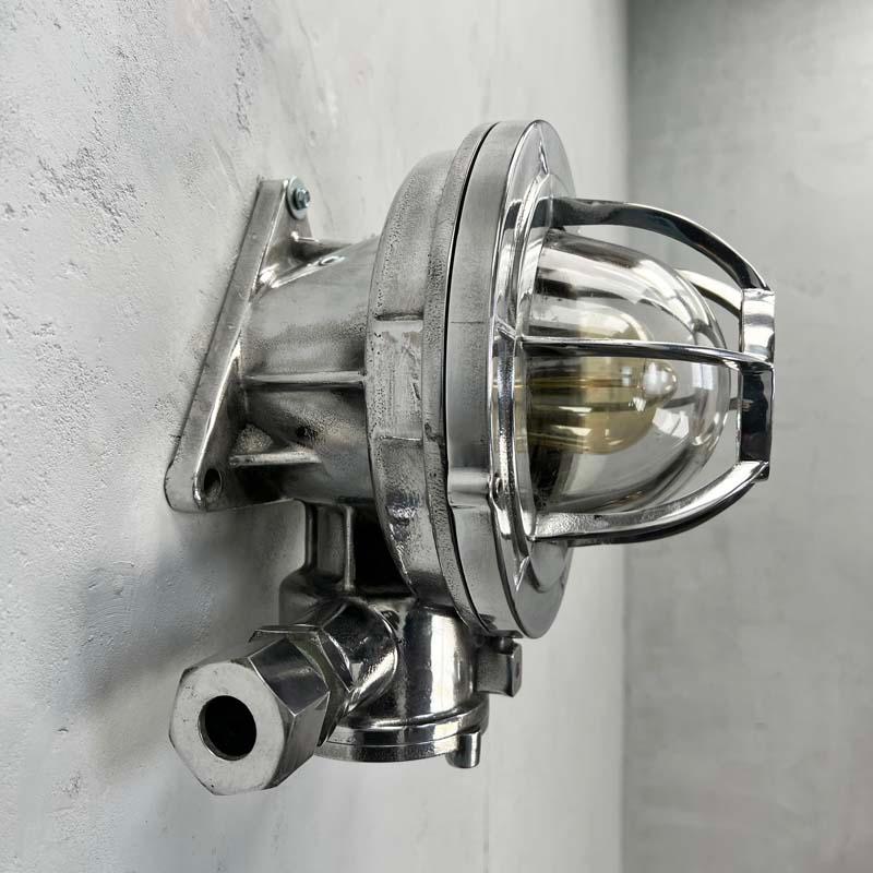 Late 20th Century Japanese Aluminium Flame Proof Ceiling/Wall Light Glass Dome For Sale 3