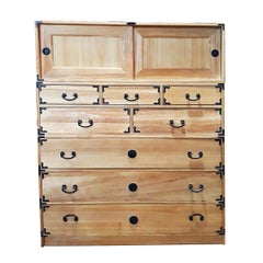 Late-20th Century Japanese Tansu in Clear Wood