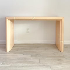 Late 20th Century Lacquered Faux Marble Console Table / Desk