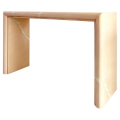 Late 20th Century Lacquered Faux Marble Console Table / Desk