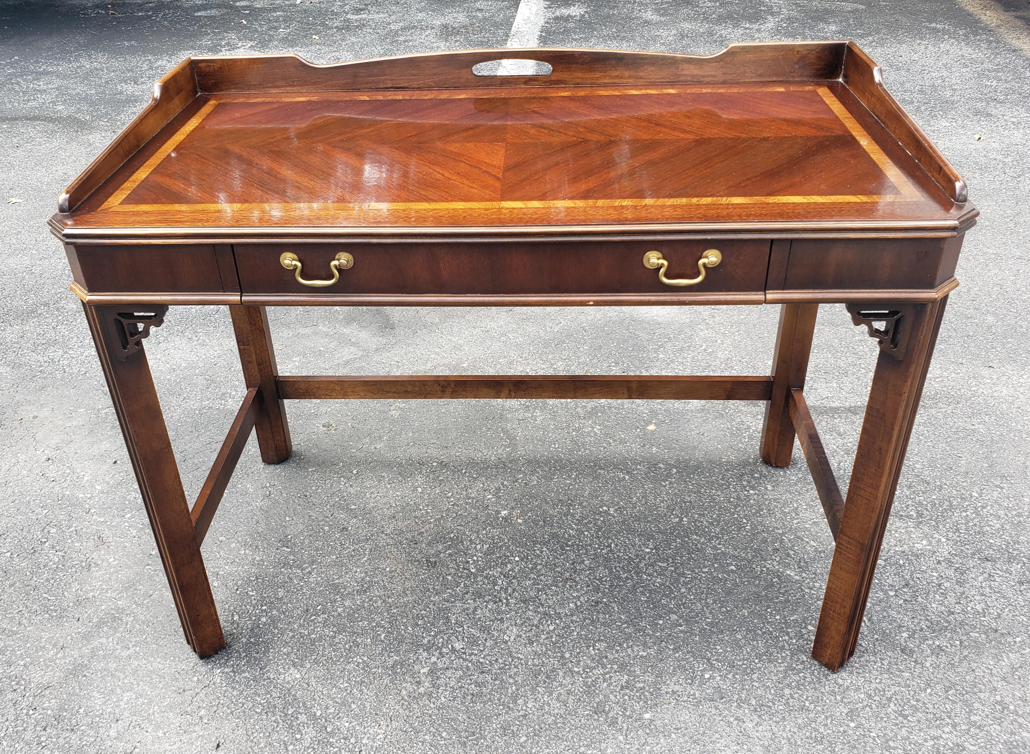 Varnished Late 20th Century Lane Altavista Chinese Chippendale Writing Desk  For Sale