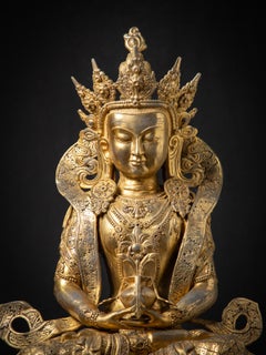 Late 20th century Large bronze Aparmita Buddha statue in Dhyana mudra