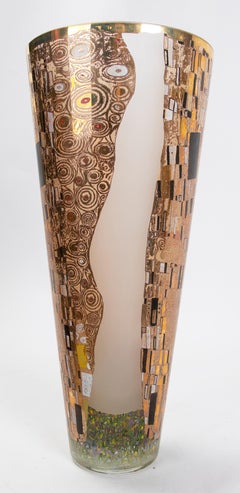 Late 20th Century Large Goebel Vase in Porcelain with Gustav Klimt Motifs
