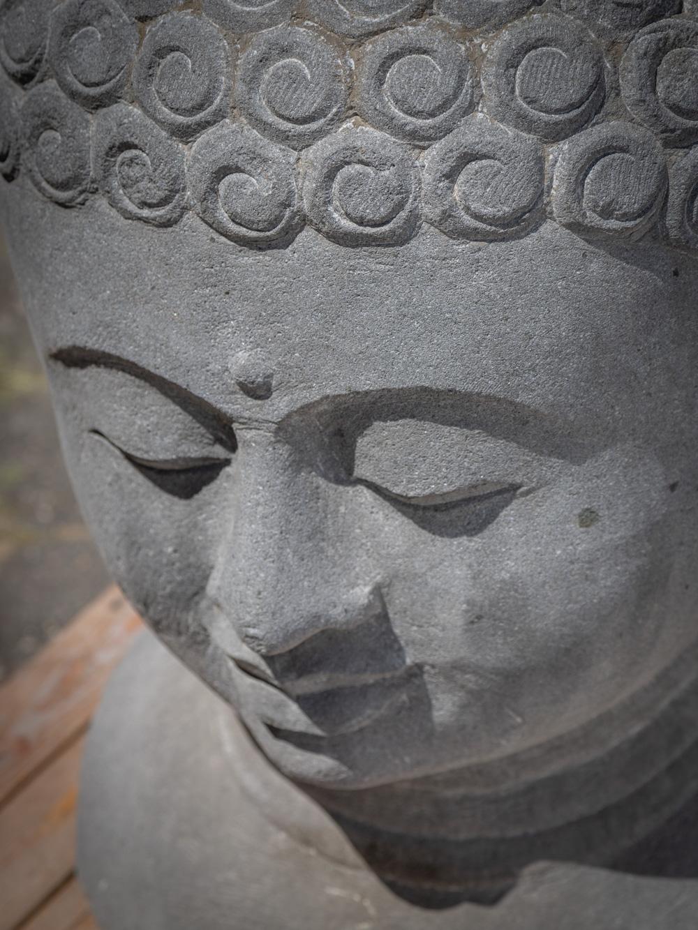 Indonesian Late 20th century large lavastone Buddha head from Indonesia  OriginalBuddhas For Sale