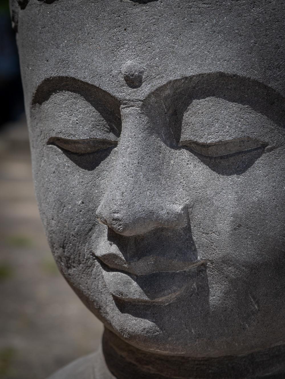 Late 20th century large lavastone Buddha head from Indonesia  OriginalBuddhas For Sale 2