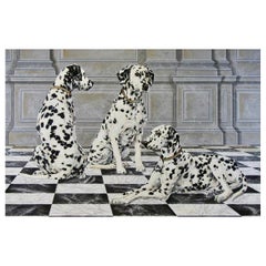 Late 20th Century Large Scale Dog Painting