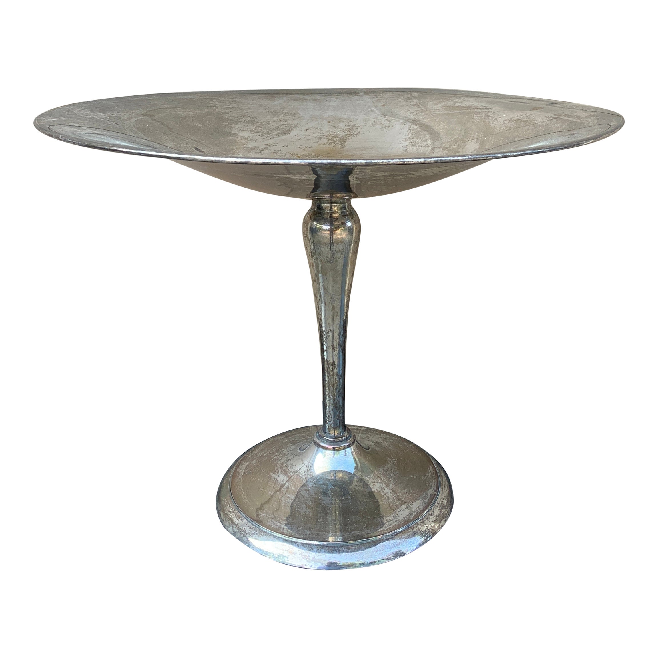 Late 20th Century Large Silver Plate Compote