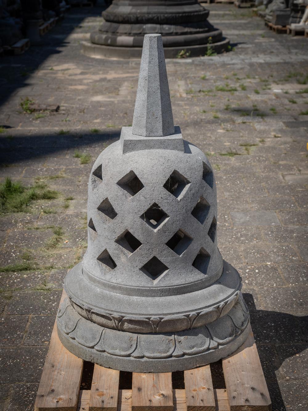 Late 20th century lavastone Stupa from Indonesia  OriginalBuddhas For Sale 5