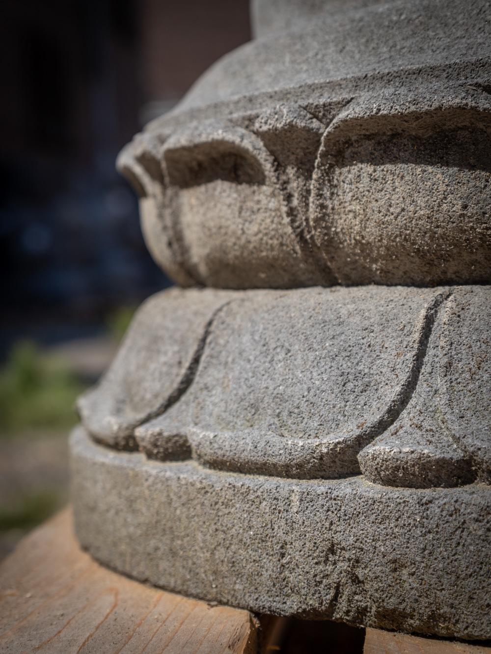 Late 20th century lavastone Stupa from Indonesia  OriginalBuddhas In Good Condition For Sale In DEVENTER, NL