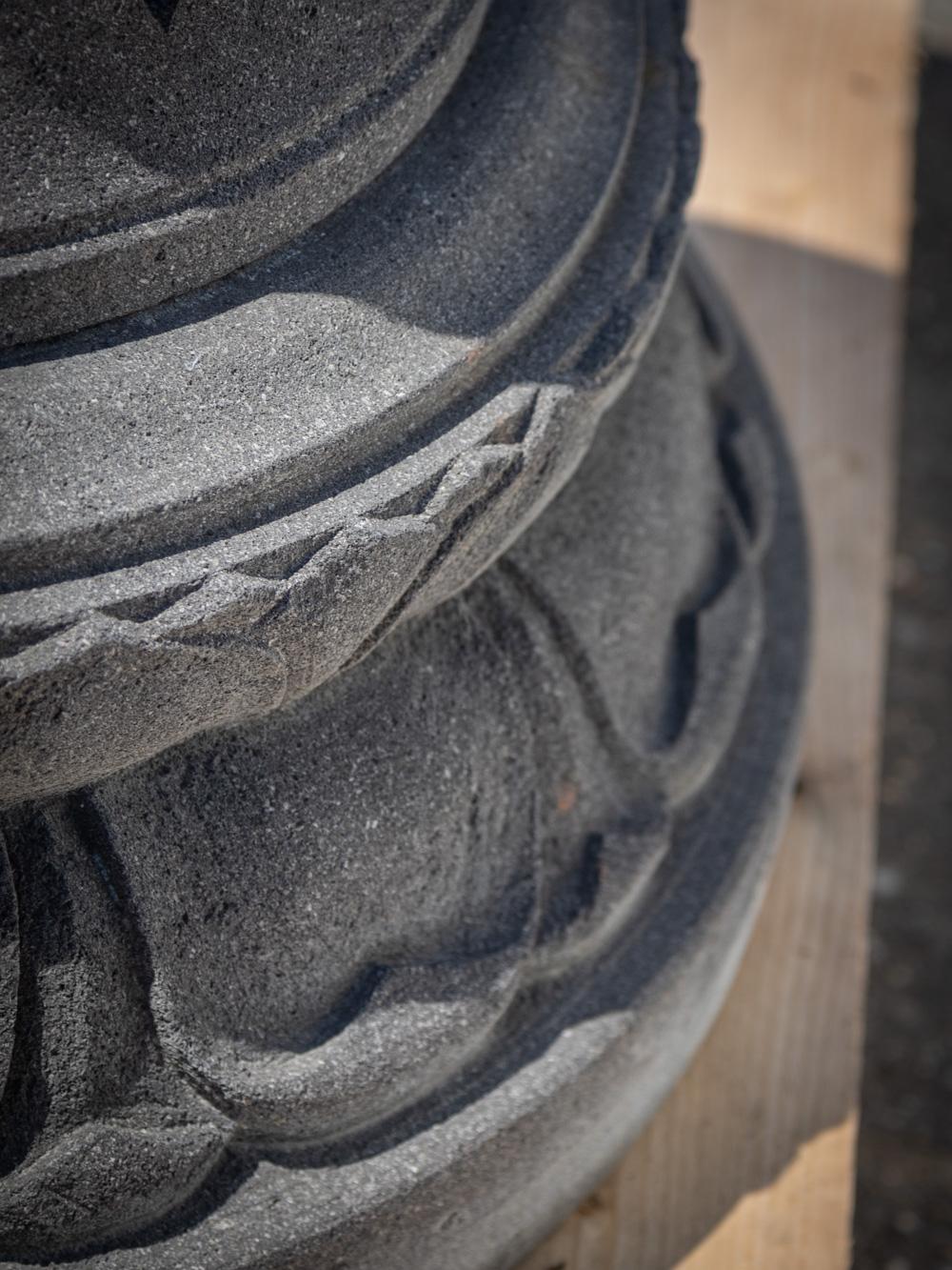 Late 20th century lavastone Stupa from Indonesia  OriginalBuddhas For Sale 1