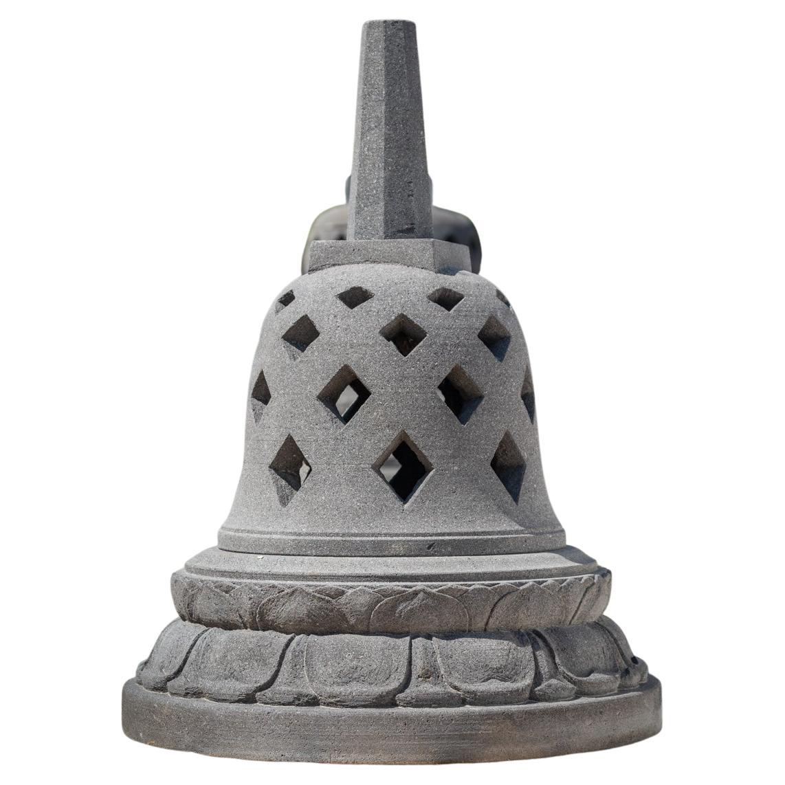 Late 20th century lavastone Stupa from Indonesia  OriginalBuddhas For Sale