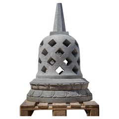Vintage Late 20th century lavastone Stupa from Indonesia  OriginalBuddhas