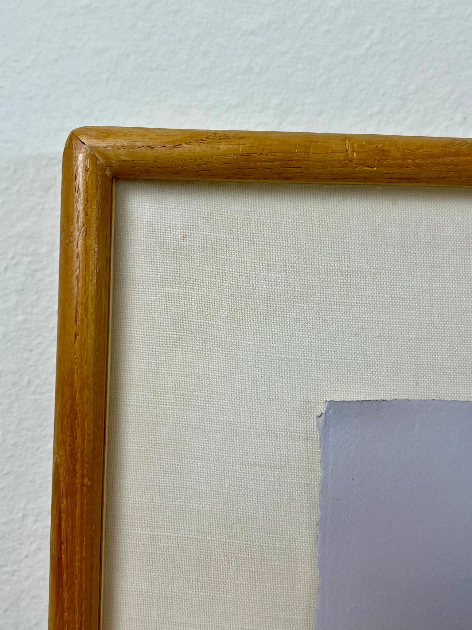 Late 20th Century Lavender Blue and Pink Abstarct Painting For Sale 7