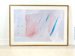 Late 20th Century Lavender Blue and Pink Abstarct Painting