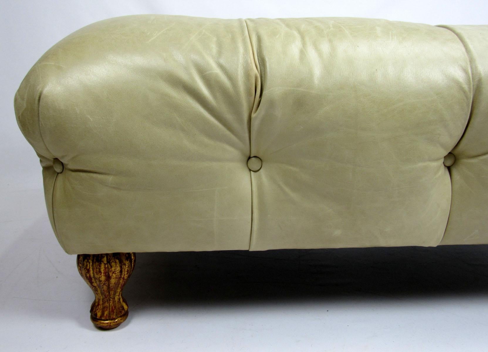 American Late 20th Century Leather Ottoman For Sale