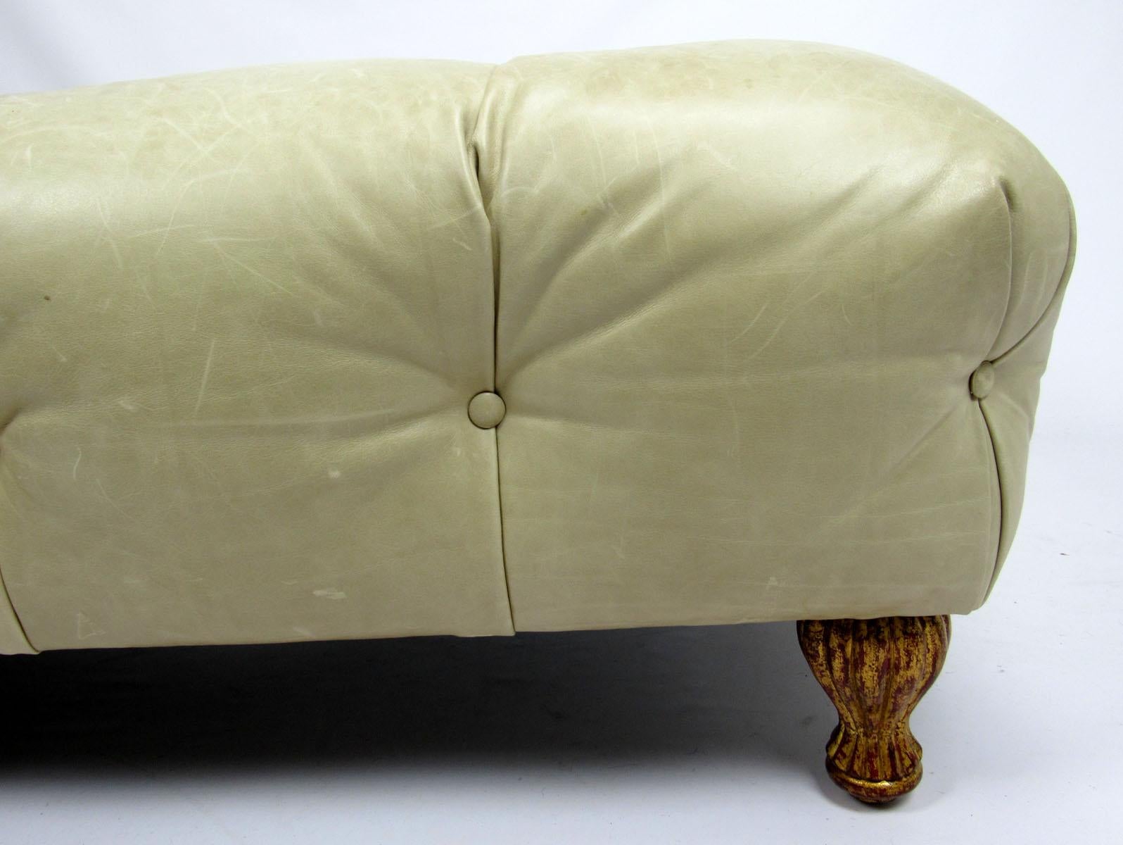 Late 20th Century Leather Ottoman In Good Condition For Sale In Dallas, TX