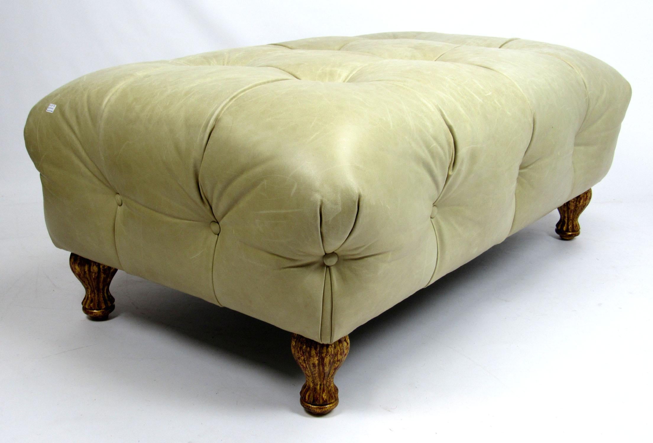 Late 20th Century Leather Ottoman For Sale 1