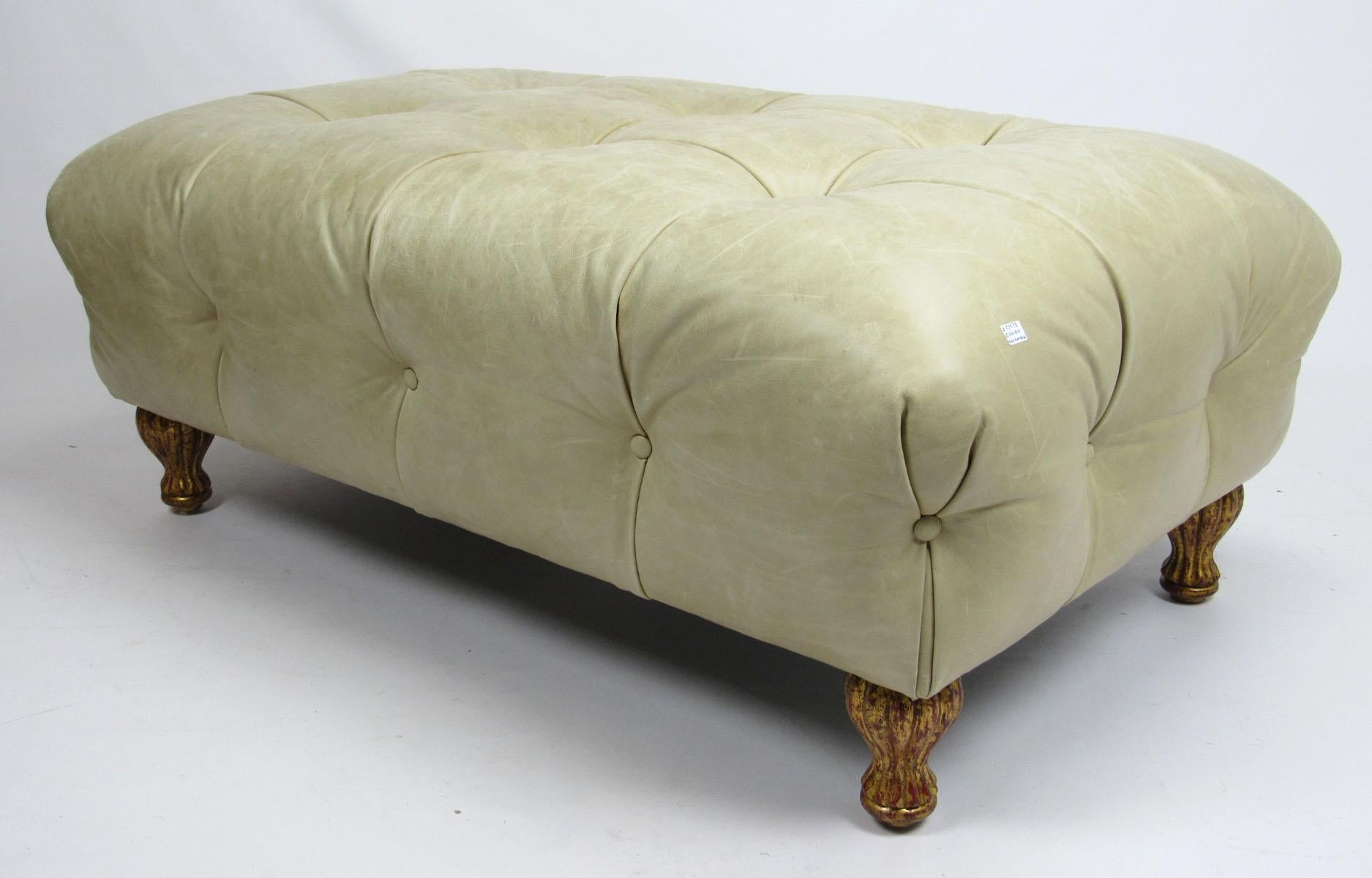 Late 20th Century Leather Ottoman For Sale 3