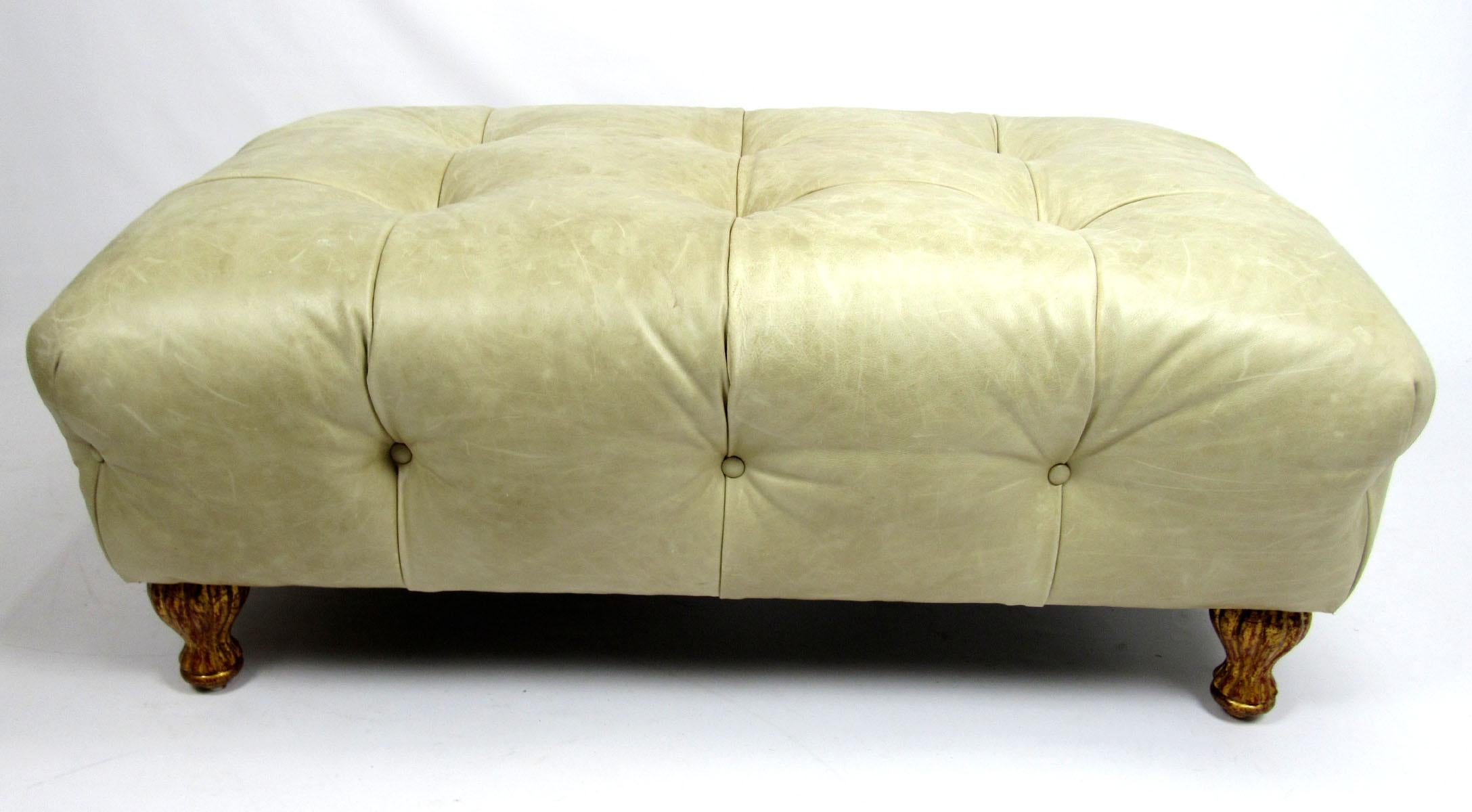 Late 20th Century Leather Ottoman For Sale 4