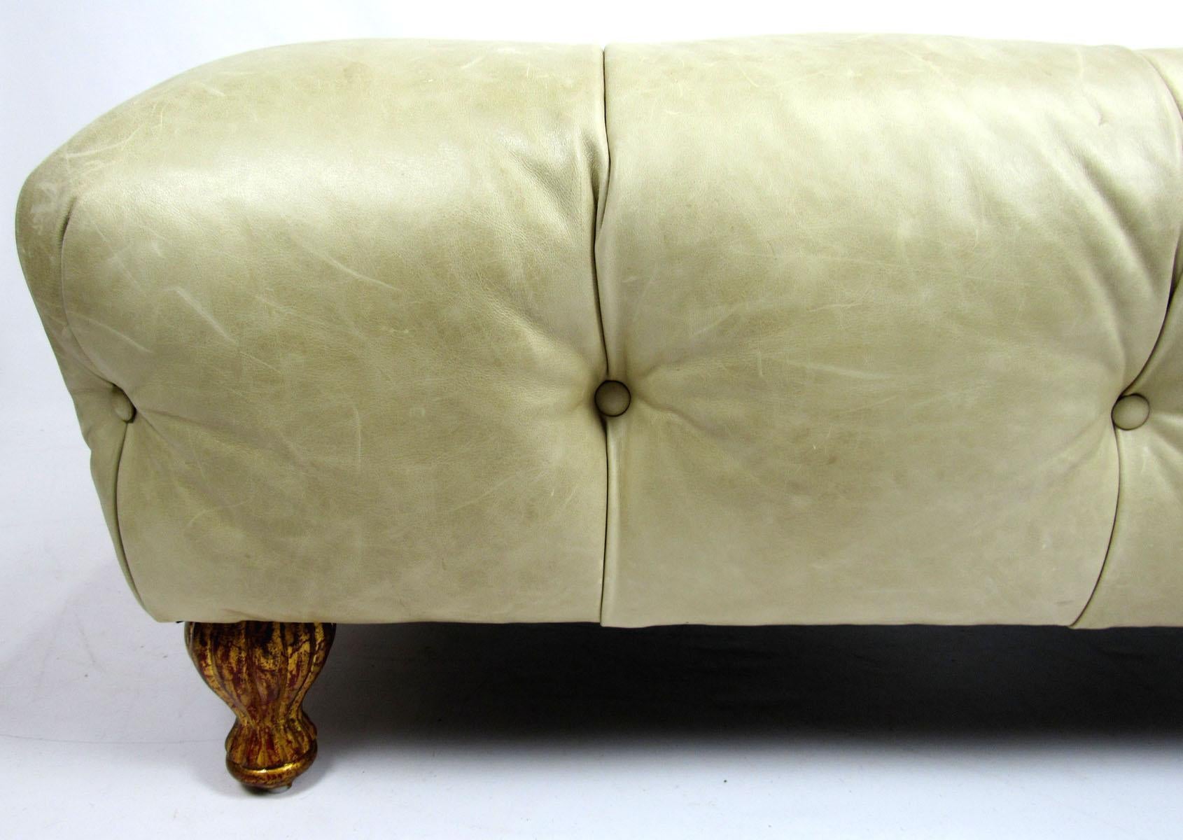 Late 20th Century Leather Ottoman For Sale 5