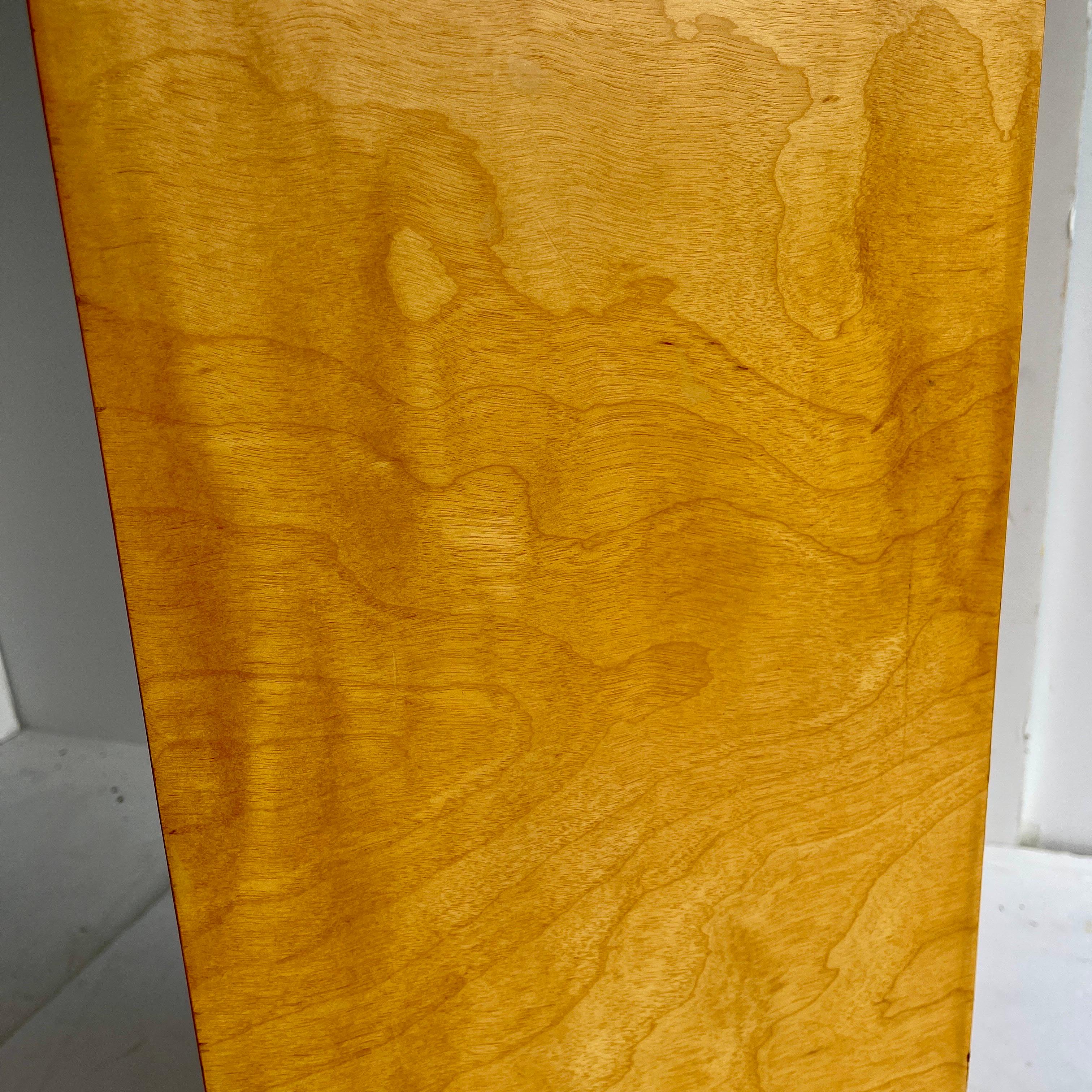Late 20th Century Light Colored Veneer Wood Pedestal For Sale 12