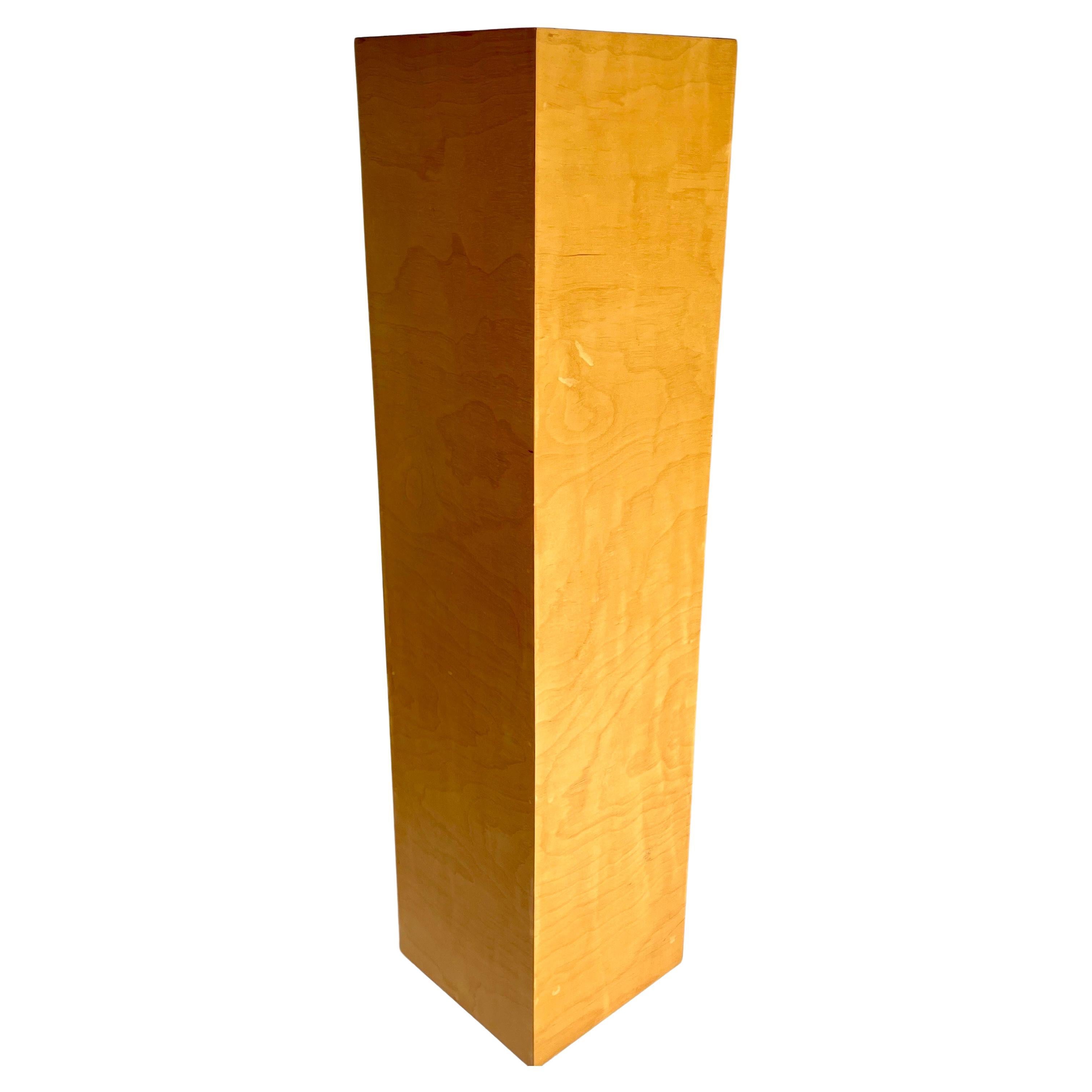 Late 20th Century Light Colored Veneer Wood Pedestal For Sale 1