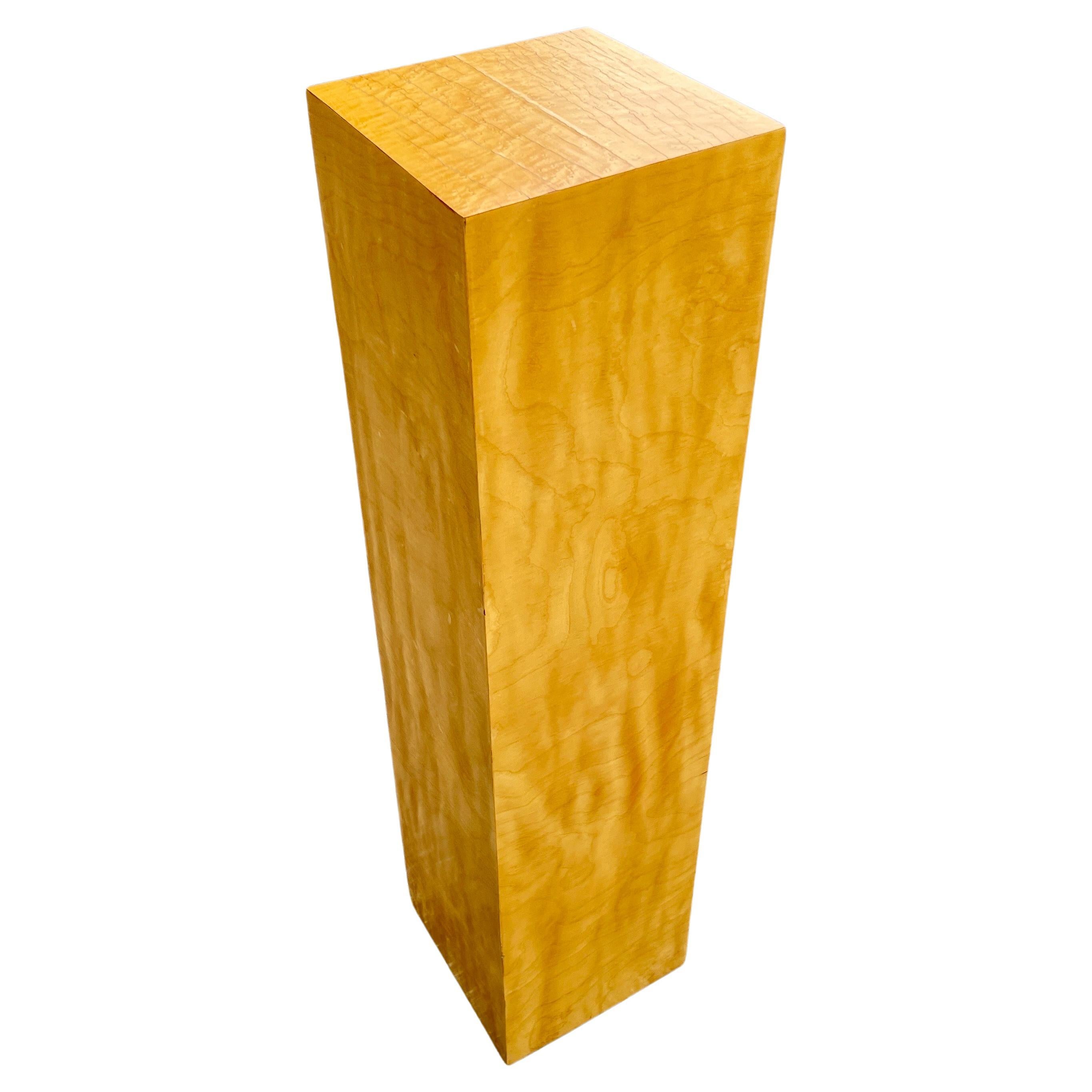 Late 20th Century Light Colored Veneer Wood Pedestal For Sale