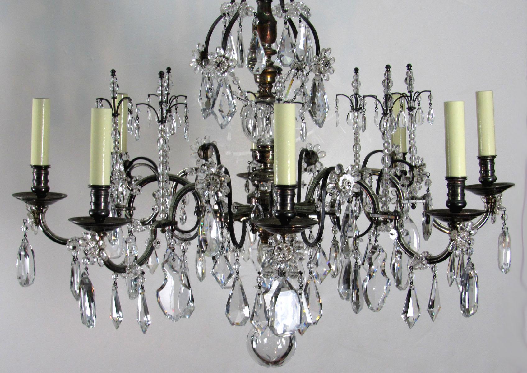 Silvered Late 20th Century Louis XV Style Chandelier For Sale