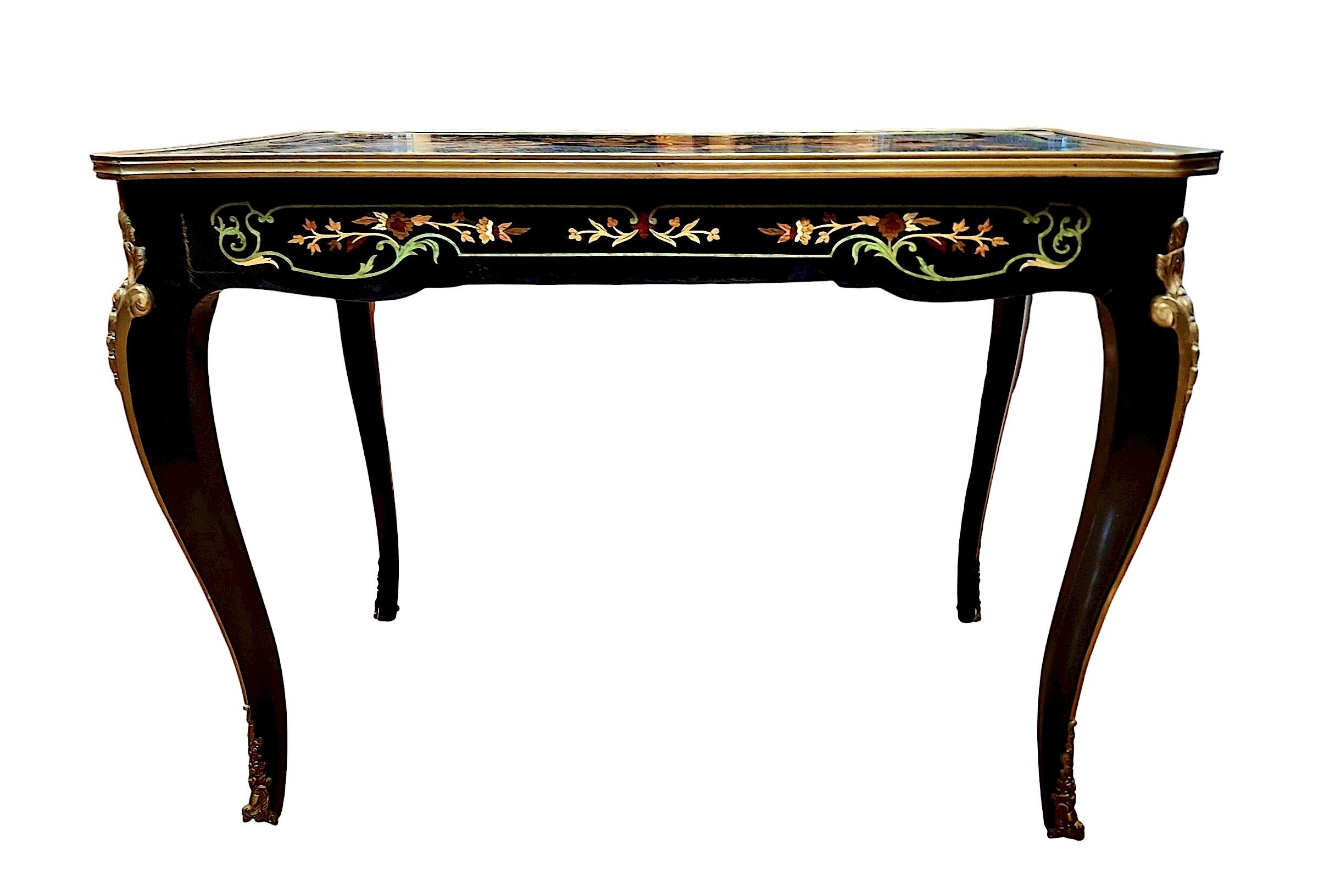 Scrivania intarsiata in stile Luigi XV della fine del XX secolo In condizioni buone in vendita a San Francisco, CA