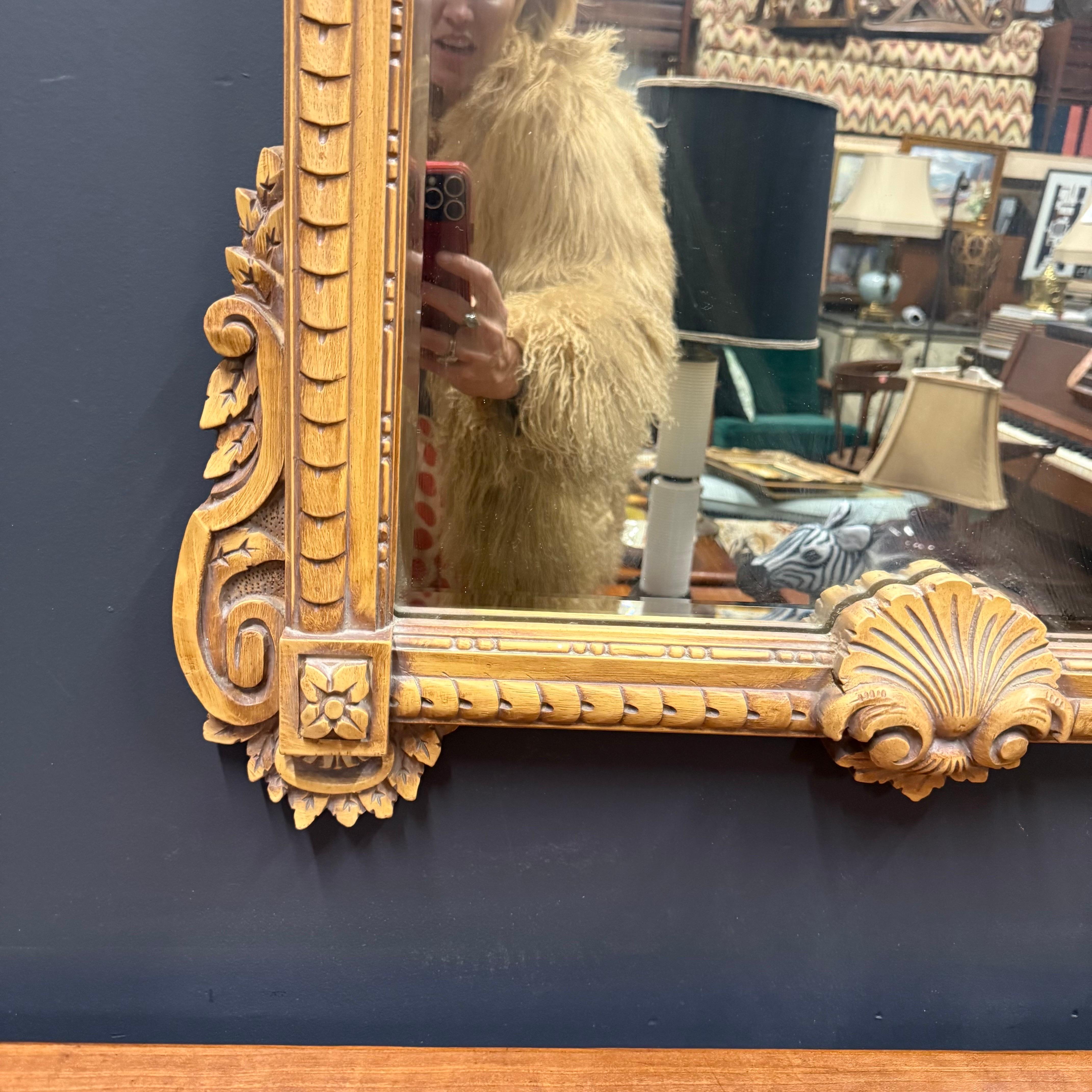 Fin du 20e siècle Miroir en bois et composite de style Louis XVI en vente 5