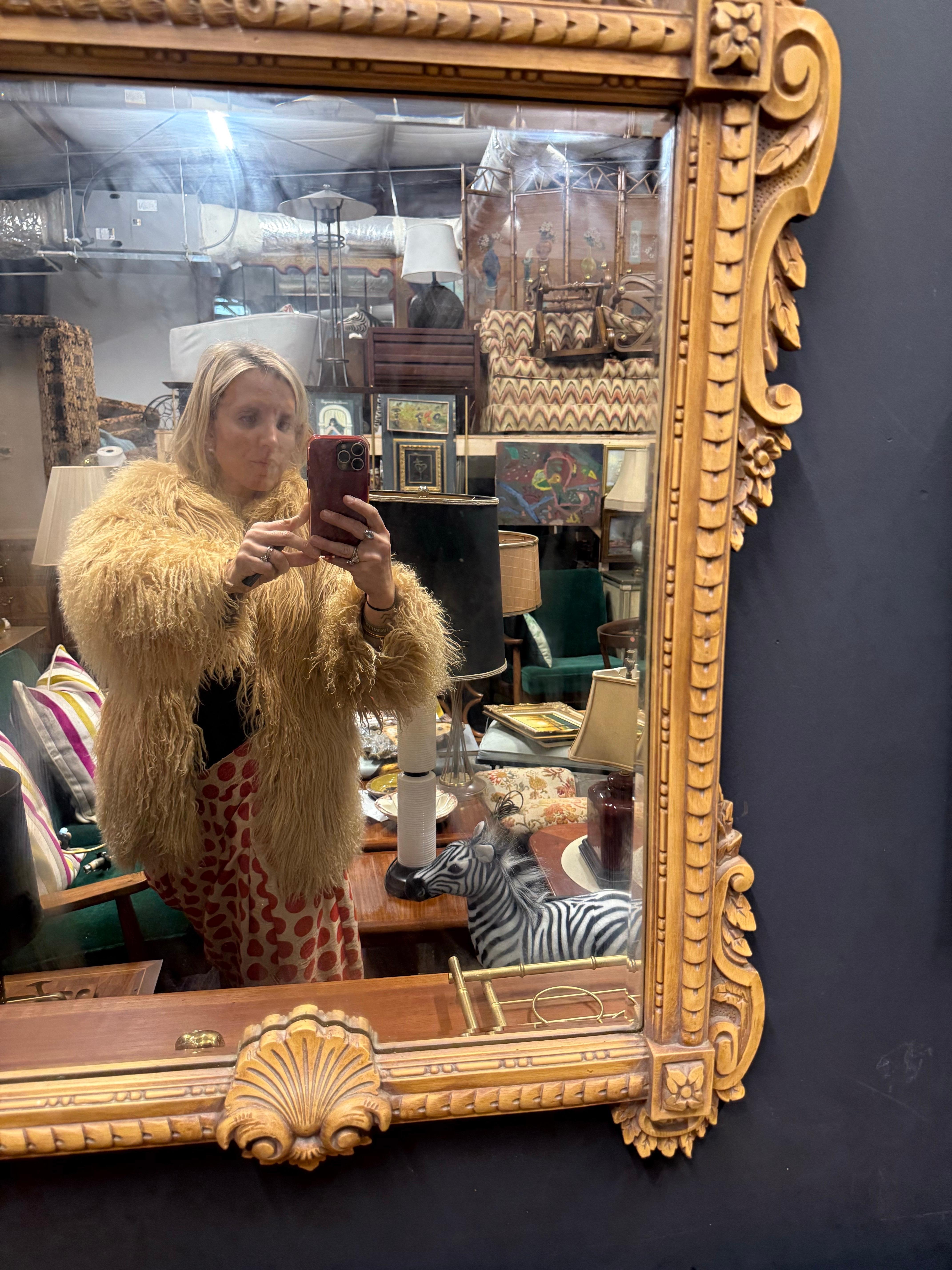 Fin du 20e siècle Miroir en bois et composite de style Louis XVI en vente 1