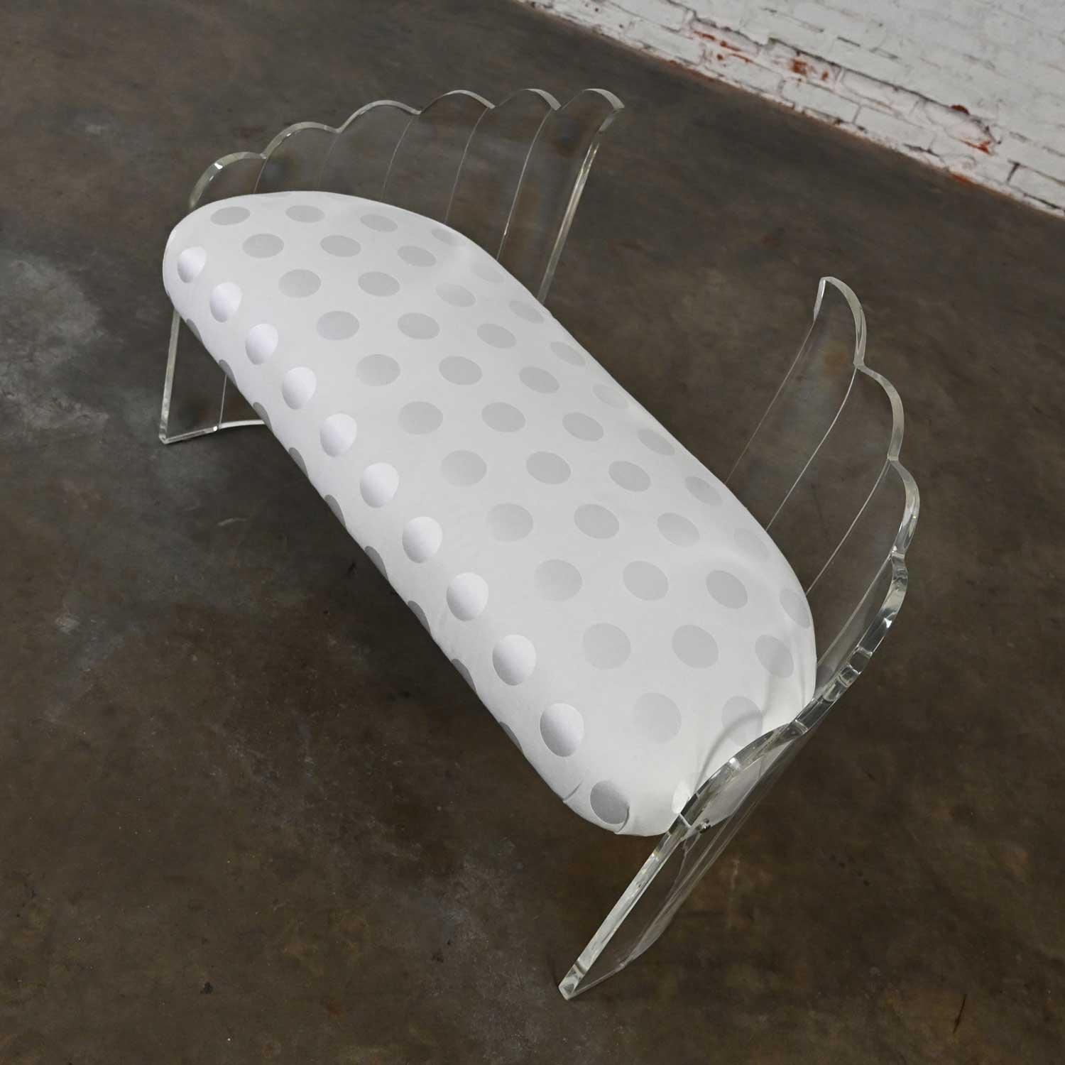 Late 20th Century Lucite Art Deco Hollywood Regency Sculptural Wing Bench For Sale 5