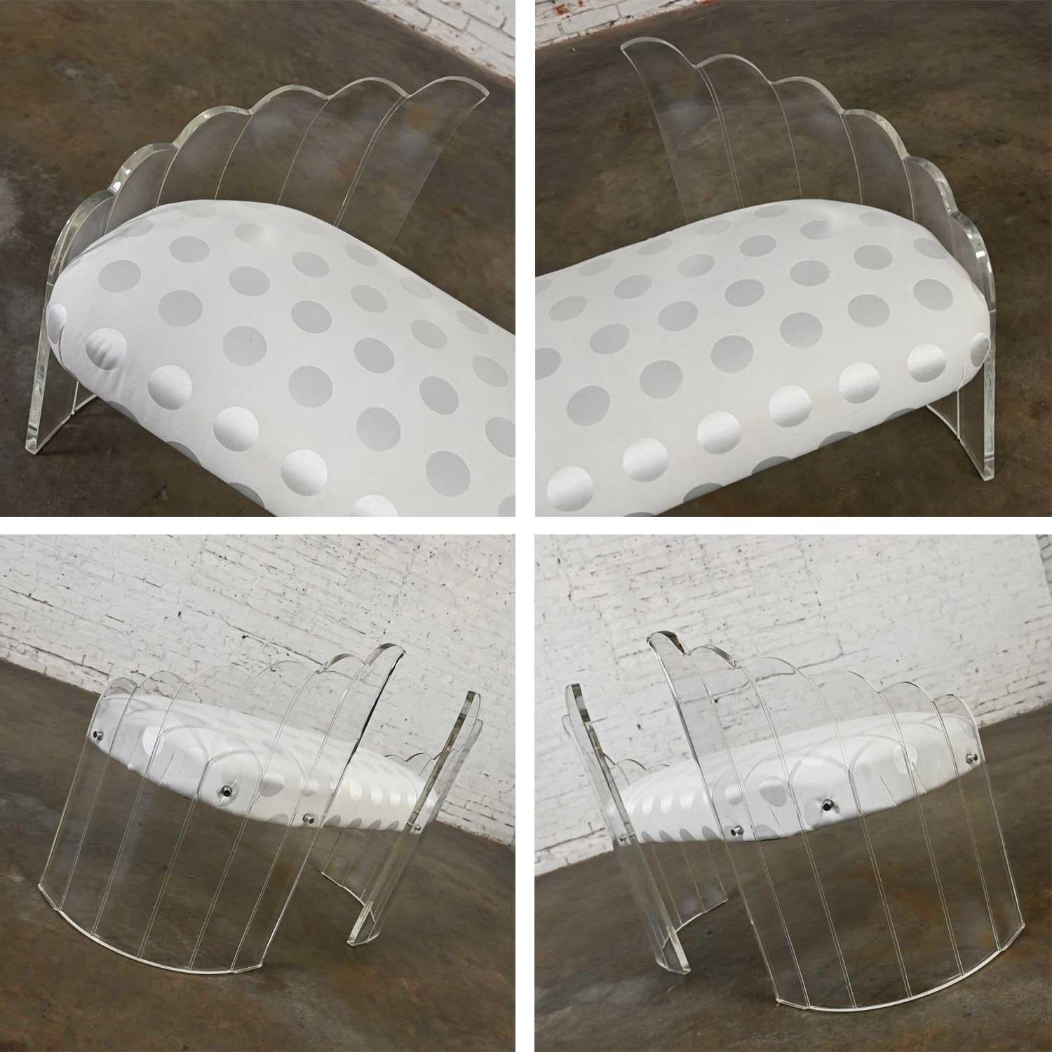 Late 20th Century Lucite Art Deco Hollywood Regency Sculptural Wing Bench For Sale 10