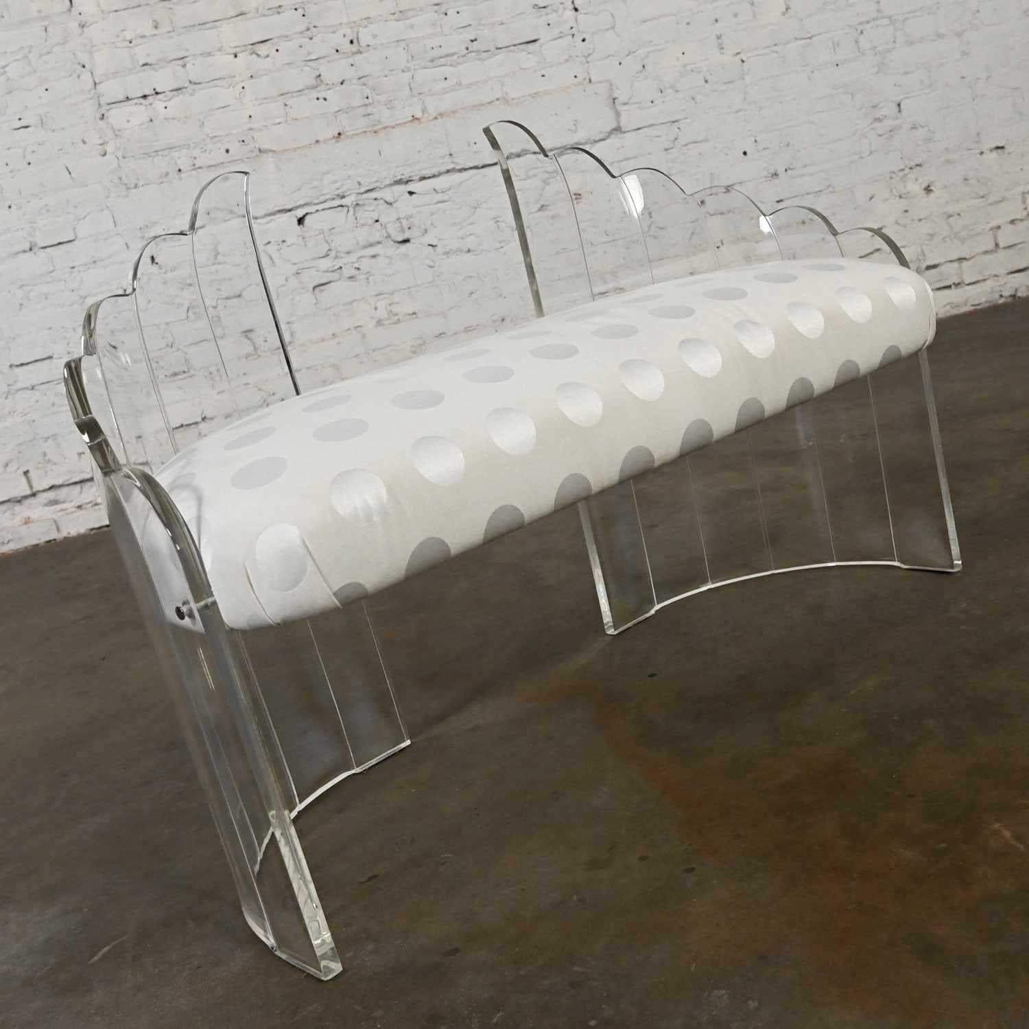 Late 20th Century Lucite Art Deco Hollywood Regency Sculptural Wing Bench For Sale 11