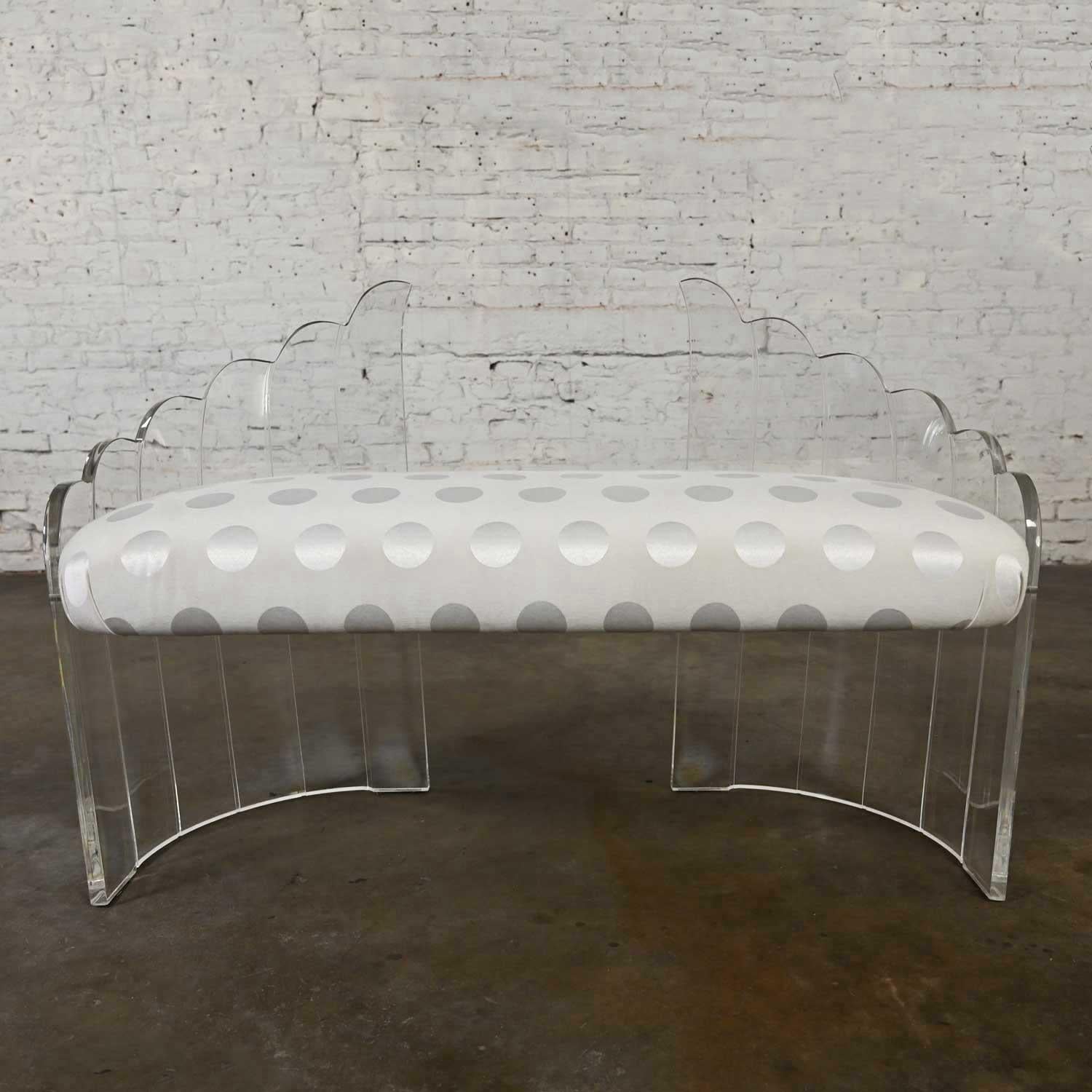 Late 20th Century Lucite Art Deco Hollywood Regency Sculptural Wing Bench For Sale 12