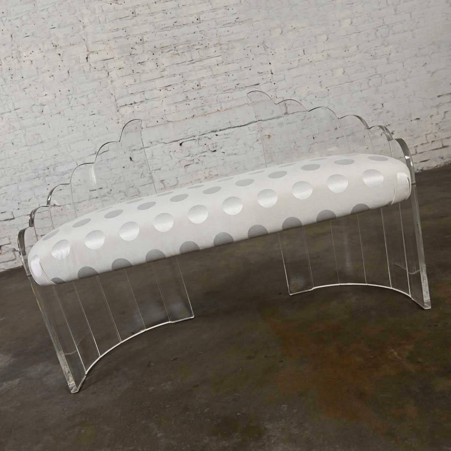 Late 20th Century Lucite Art Deco Hollywood Regency Sculptural Wing Bench For Sale 14