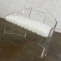 Late 20th Century Lucite Art Deco Hollywood Regency Sculptural Wing Bench