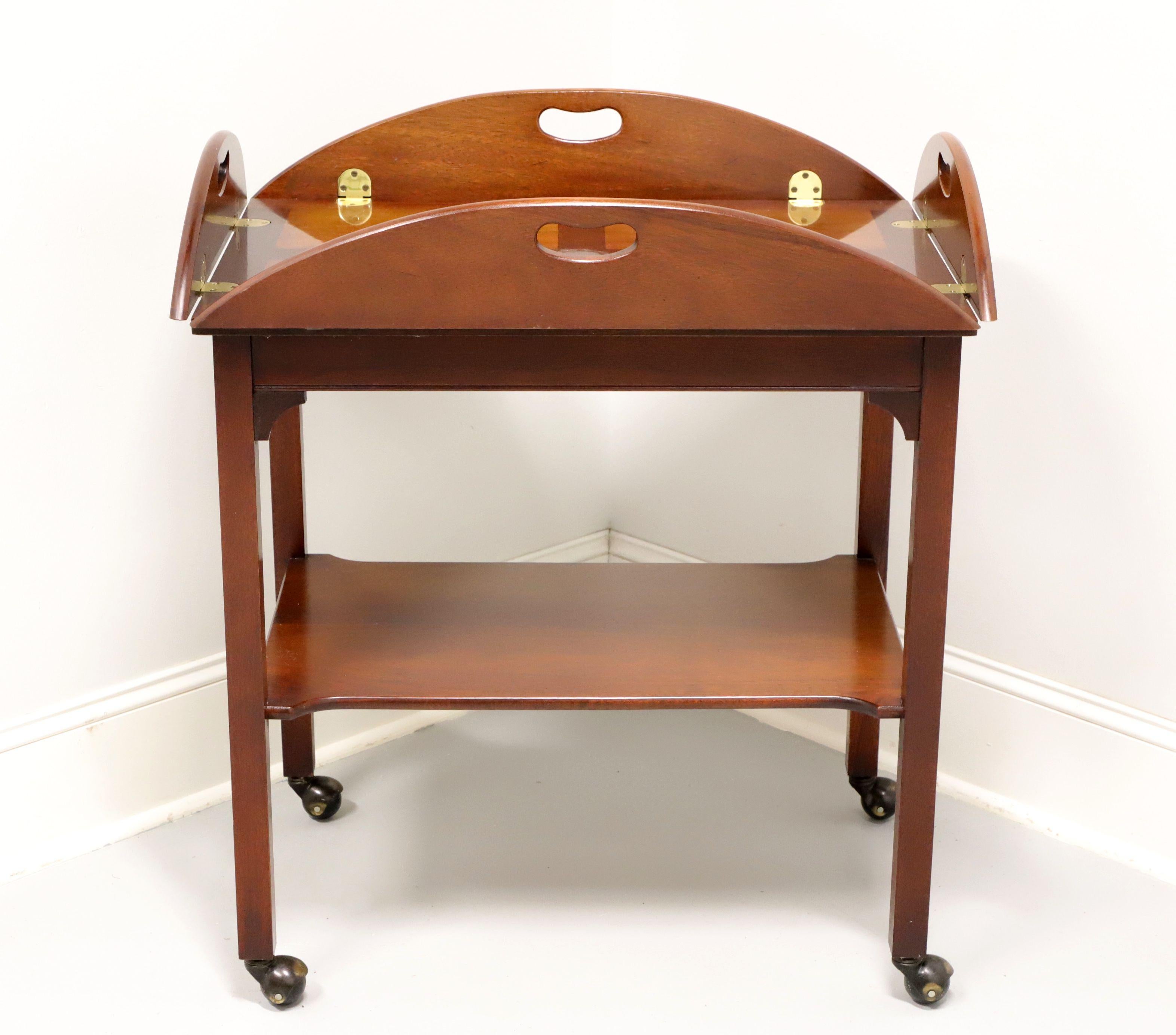 Late 20th Century Mahogany and Yew Chippendale Butler's Cart In Good Condition For Sale In Charlotte, NC