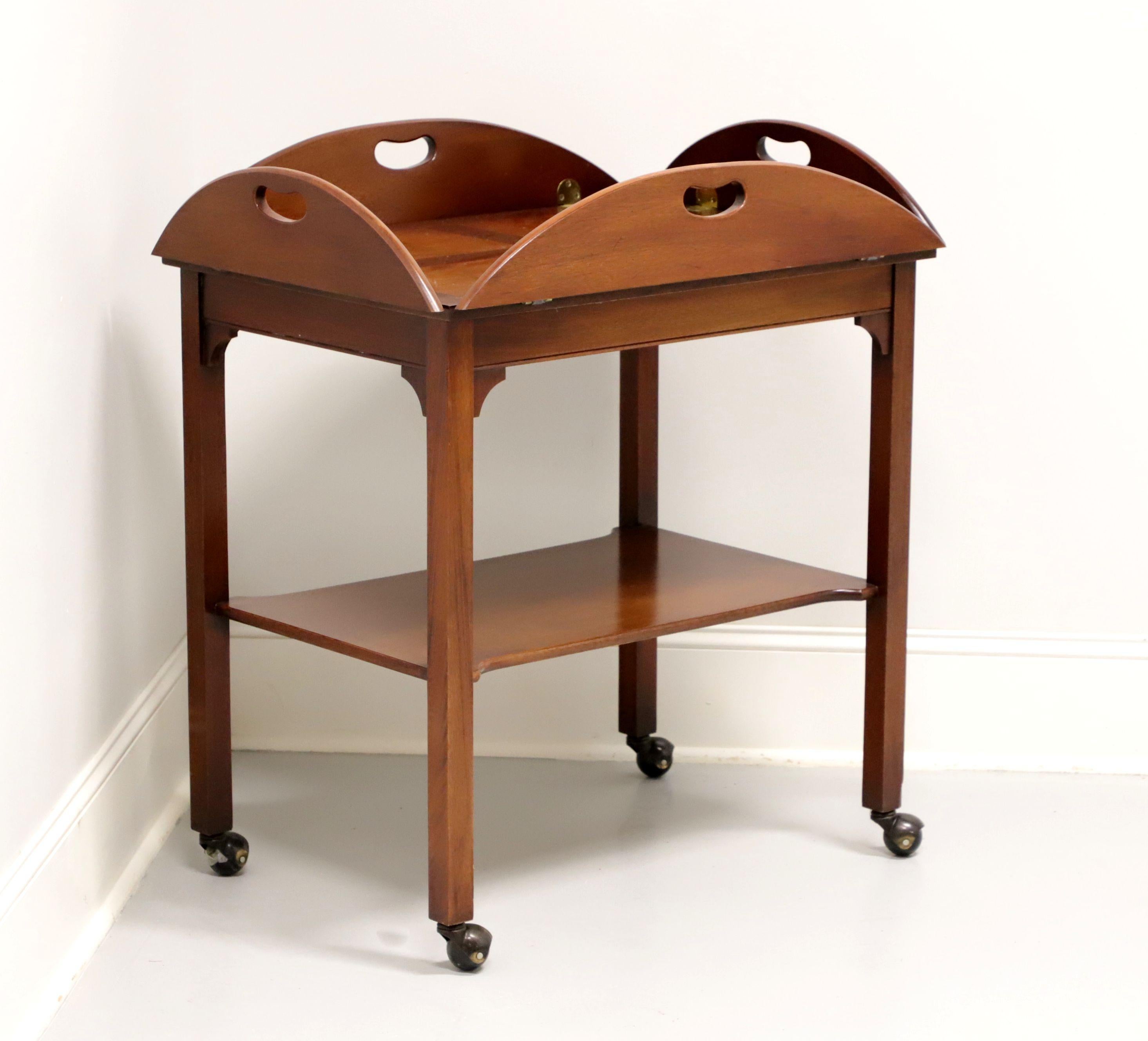Late 20th Century Mahogany and Yew Chippendale Butler's Cart For Sale 3