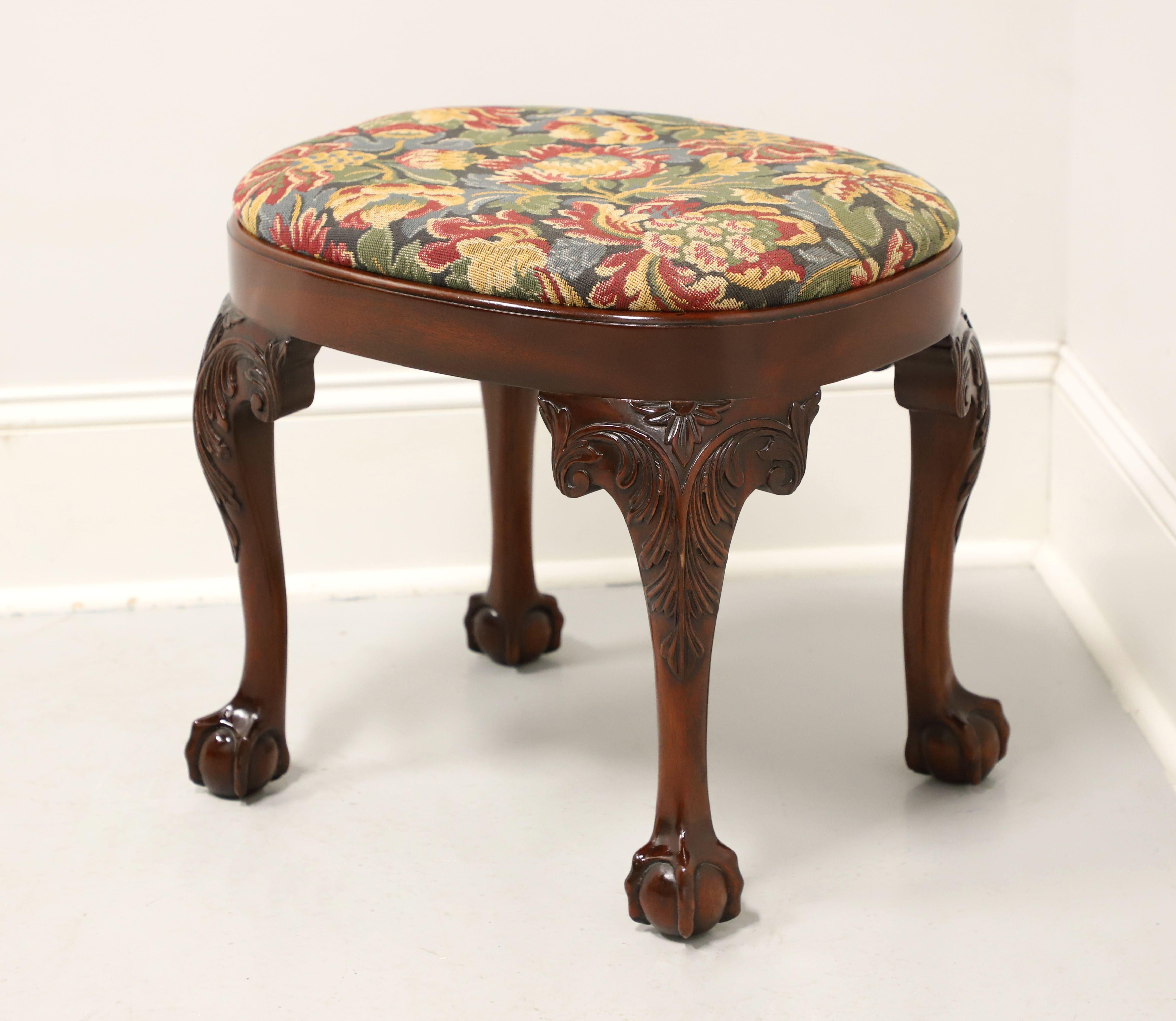 American Late 20th Century Mahogany Chippendale Ball in Claw Bench Footstool