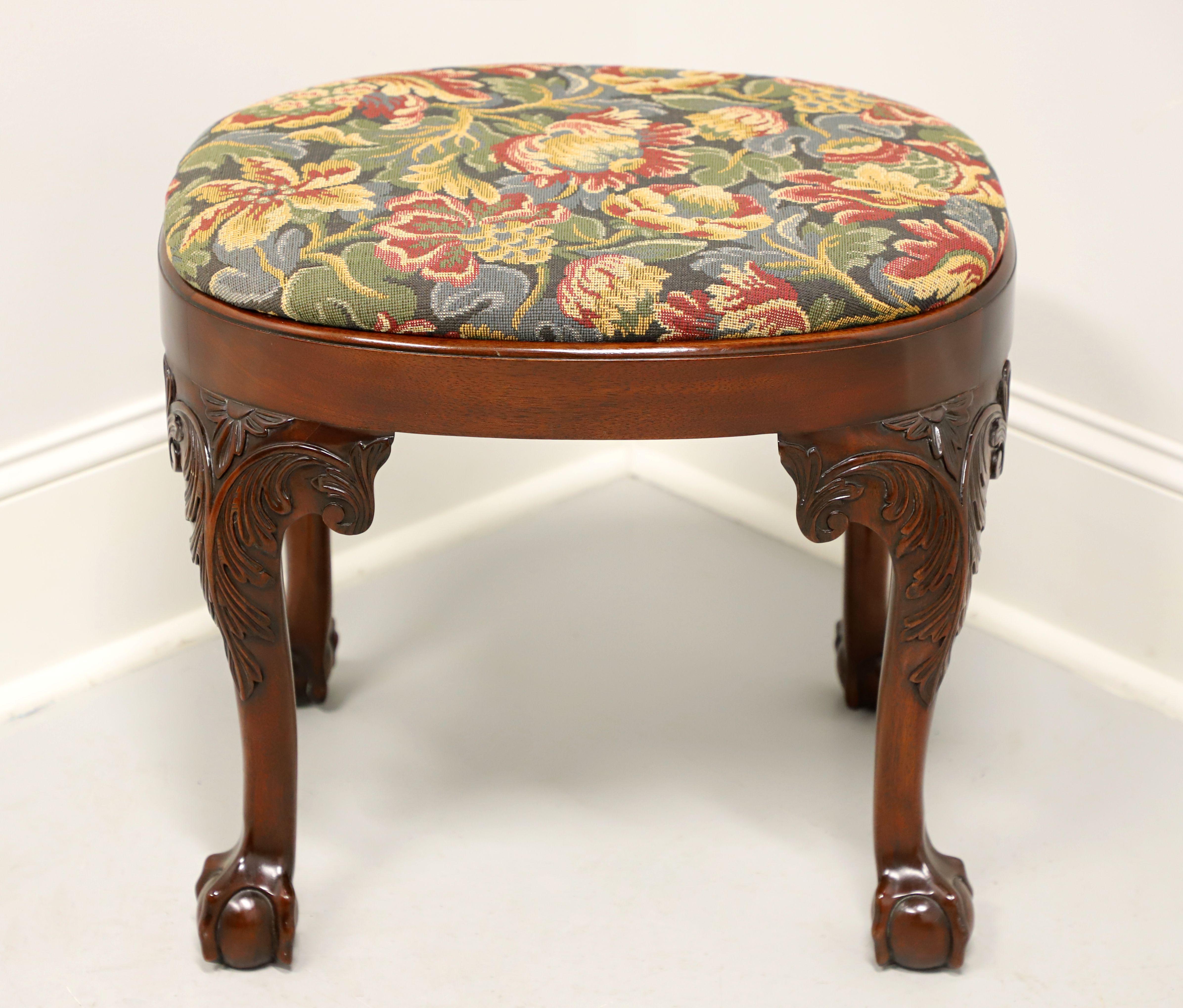Late 20th Century Mahogany Chippendale Ball in Claw Bench Footstool In Good Condition In Charlotte, NC