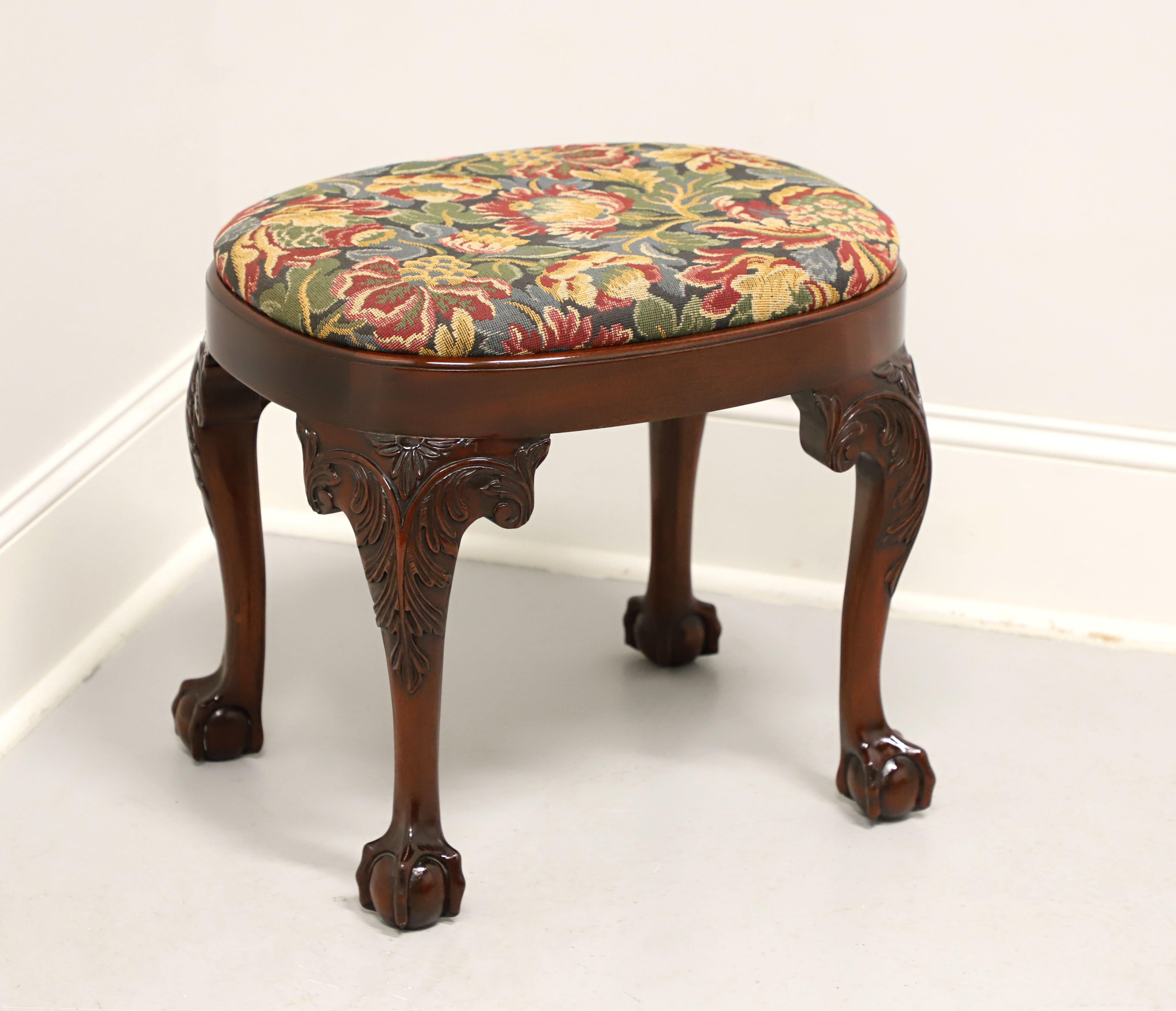 Late 20th Century Mahogany Chippendale Ball in Claw Bench Footstool 3