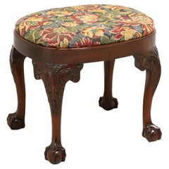 Late 20th Century Mahogany Chippendale Ball in Claw Bench Footstool