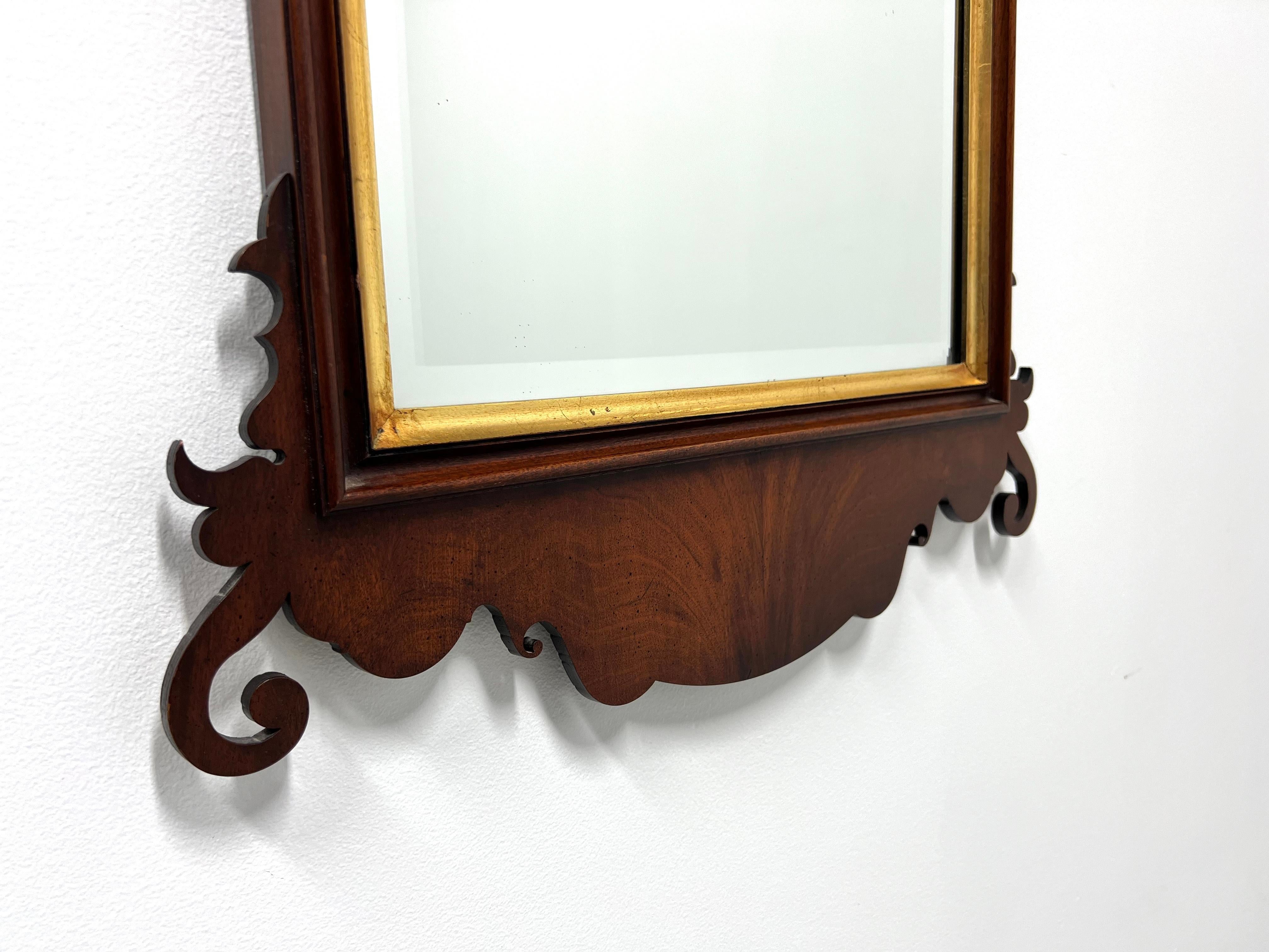Late 20th Century Mahogany Chippendale Beveled Wall Mirror For Sale 2