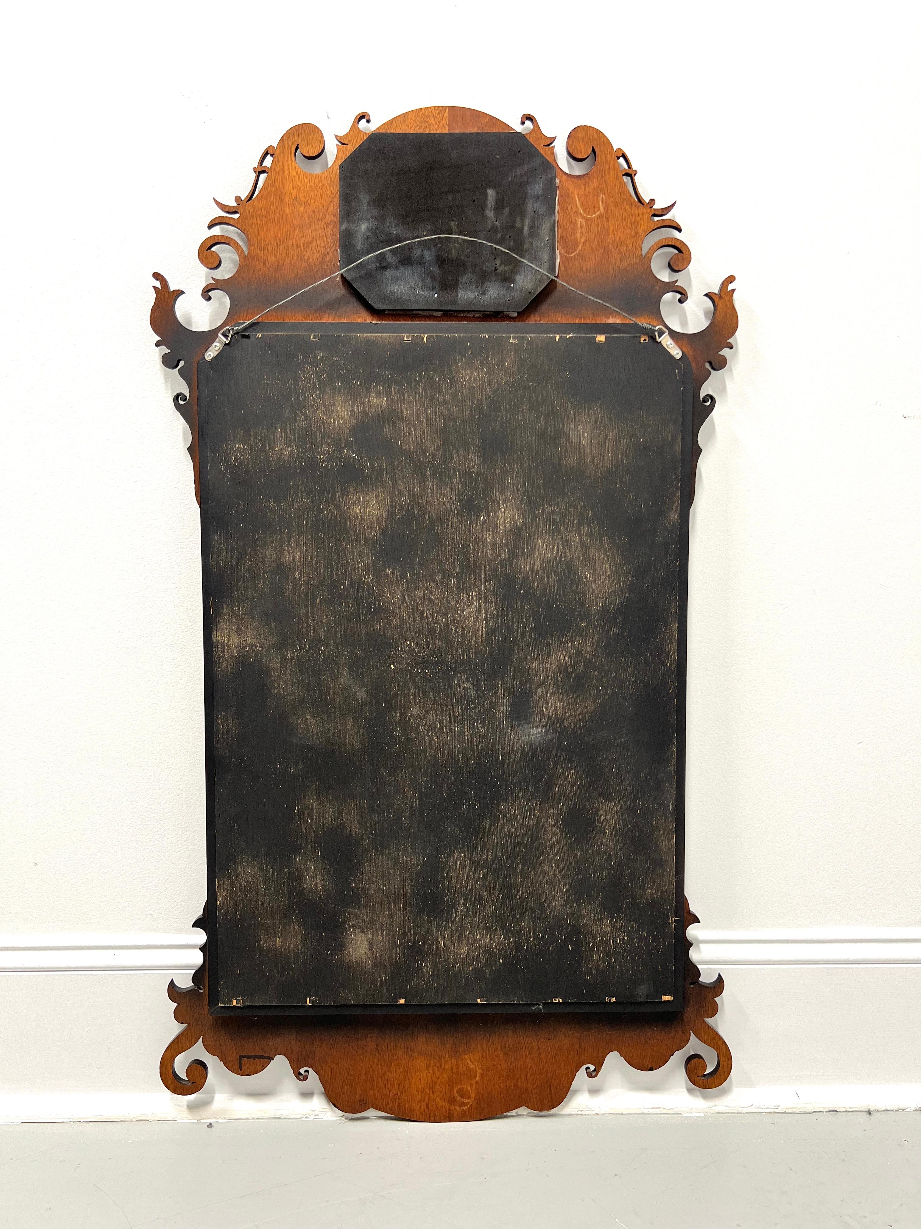 Late 20th Century Mahogany Chippendale Beveled Wall Mirror For Sale 4