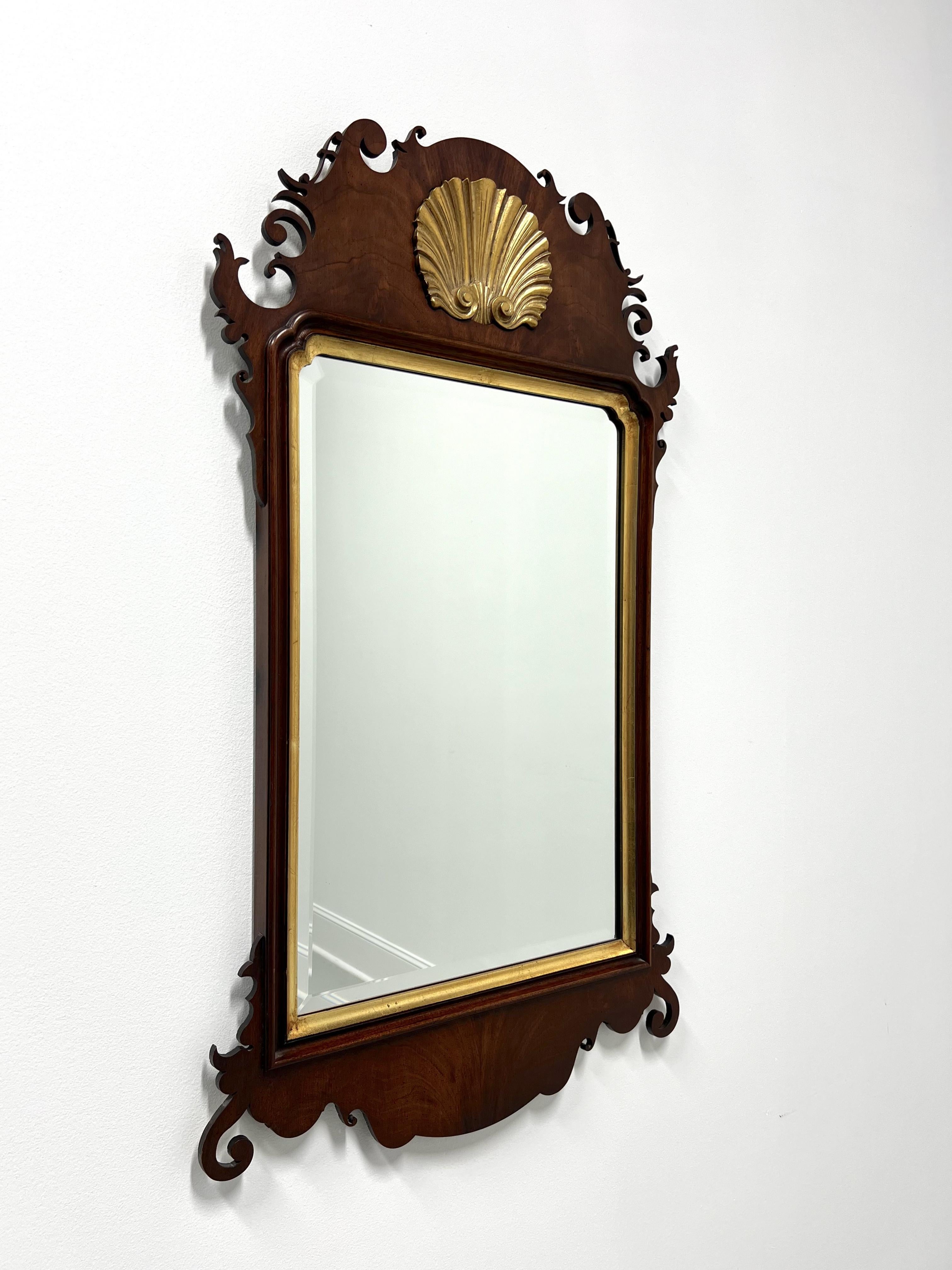 Late 20th Century Mahogany Chippendale Beveled Wall Mirror For Sale 5