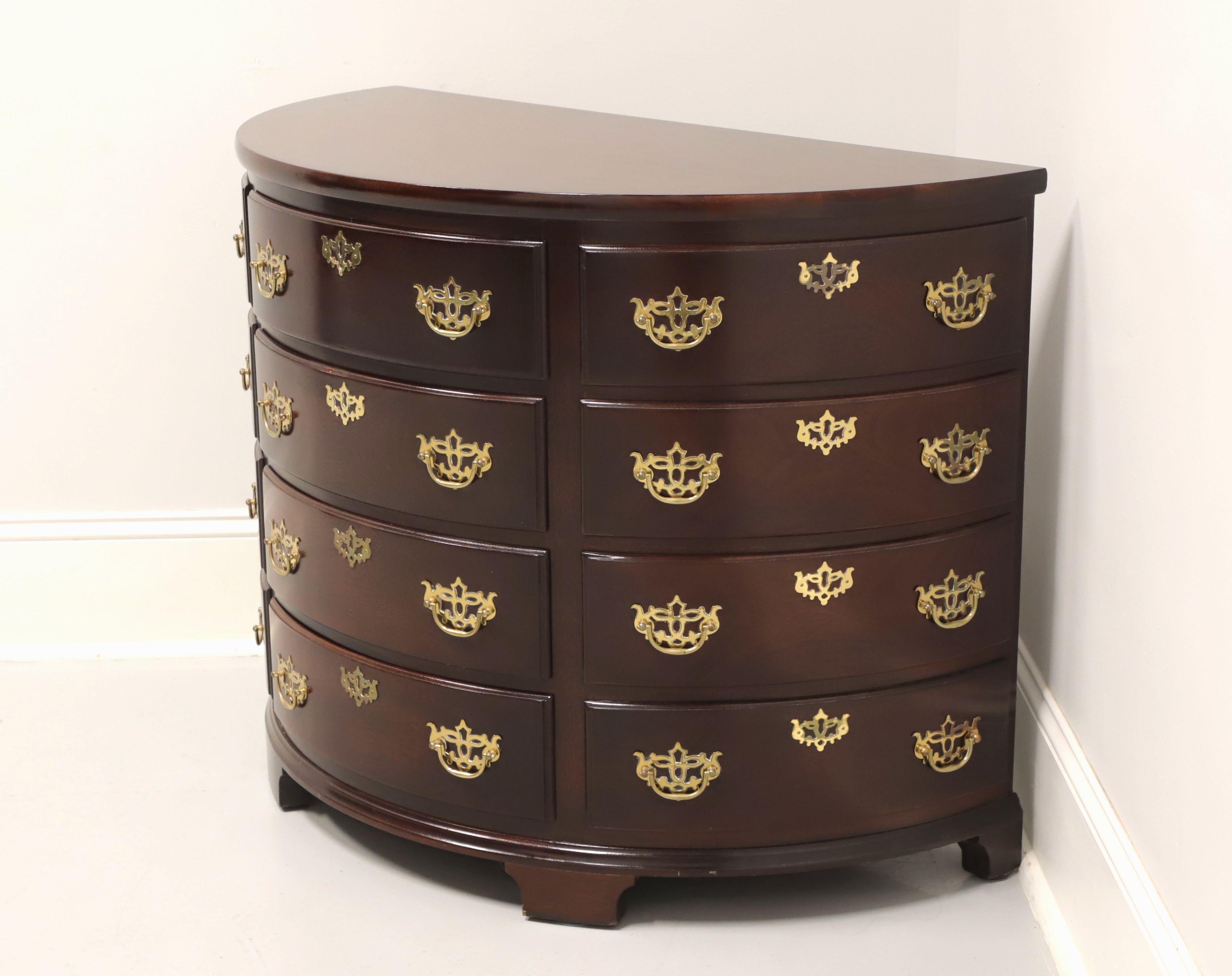 American MADISON SQUARE Mahogany Chippendale Style Demilune Commode Chest - B For Sale