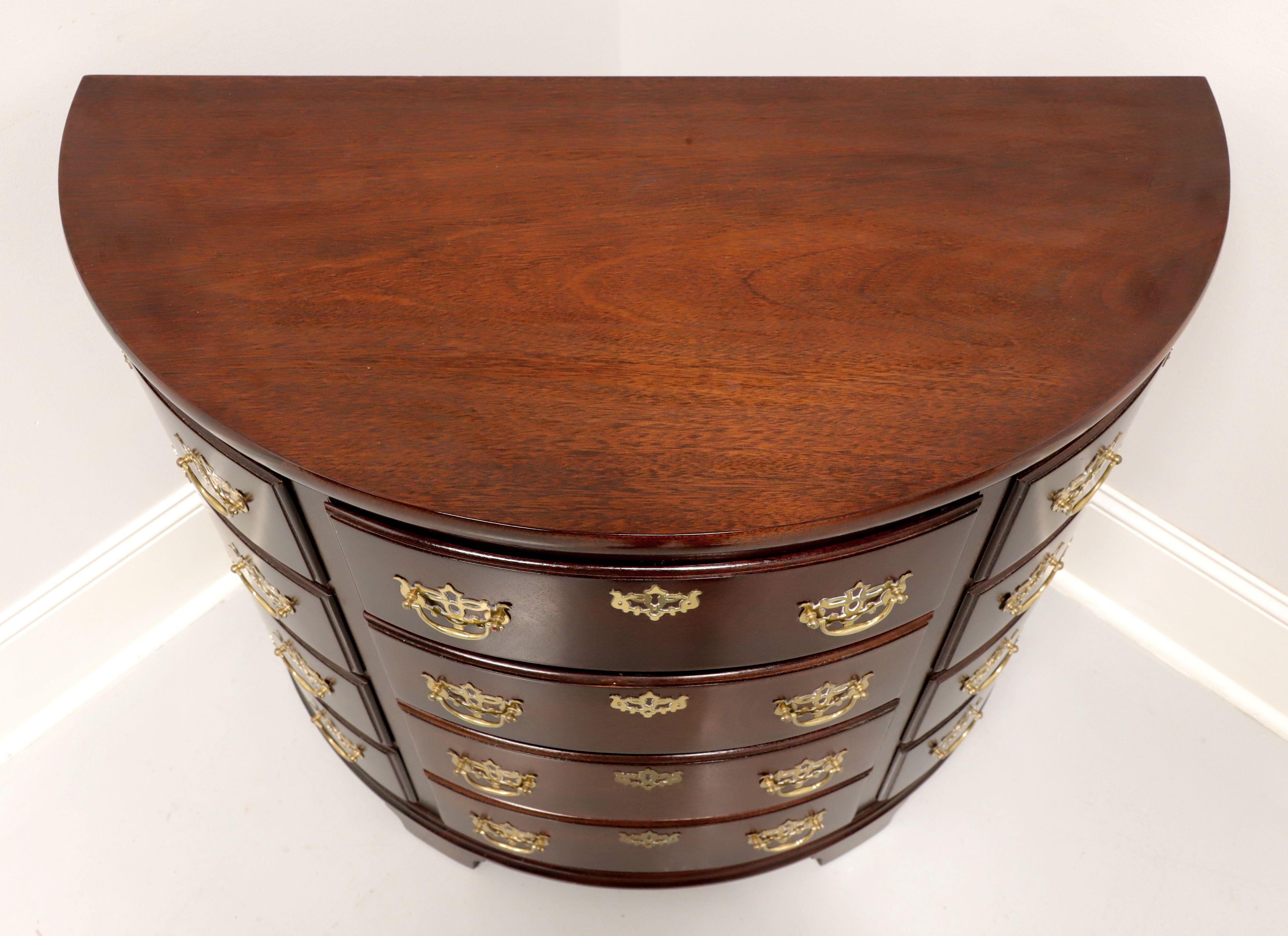 Brass MADISON SQUARE Mahogany Chippendale Style Demilune Commode Chest - B For Sale